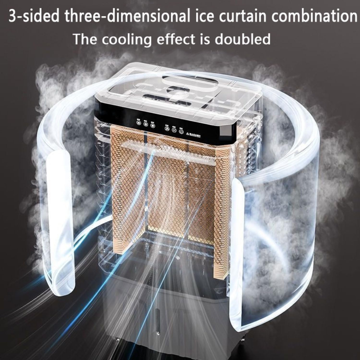 GENERIC Refroidisseur D'air évaporatif Portable, Ventilateur 3-en-1 Avec Packs De Glace, 120 Oscillation, Télécommande, Fonctionnement Silencieux, Minuterie, Mobilité Facile Pour Le Confort De Refroidissement