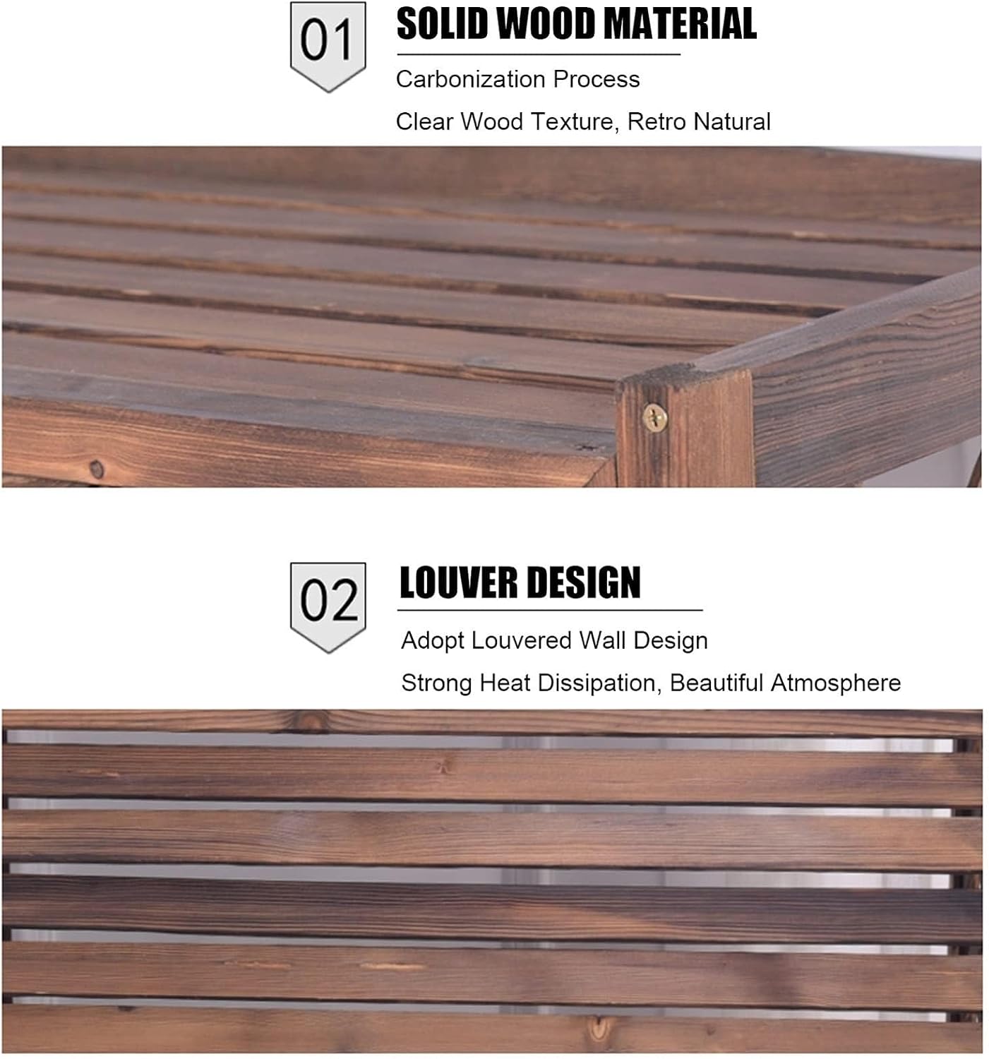  Housse En Bois Massif Pour Climatiseur - Écran De Protection Pour Pompe à Chaleur - Obturateur Multifonction - Poubelle Et Support De Fleurs - Grille AC D'extérieur