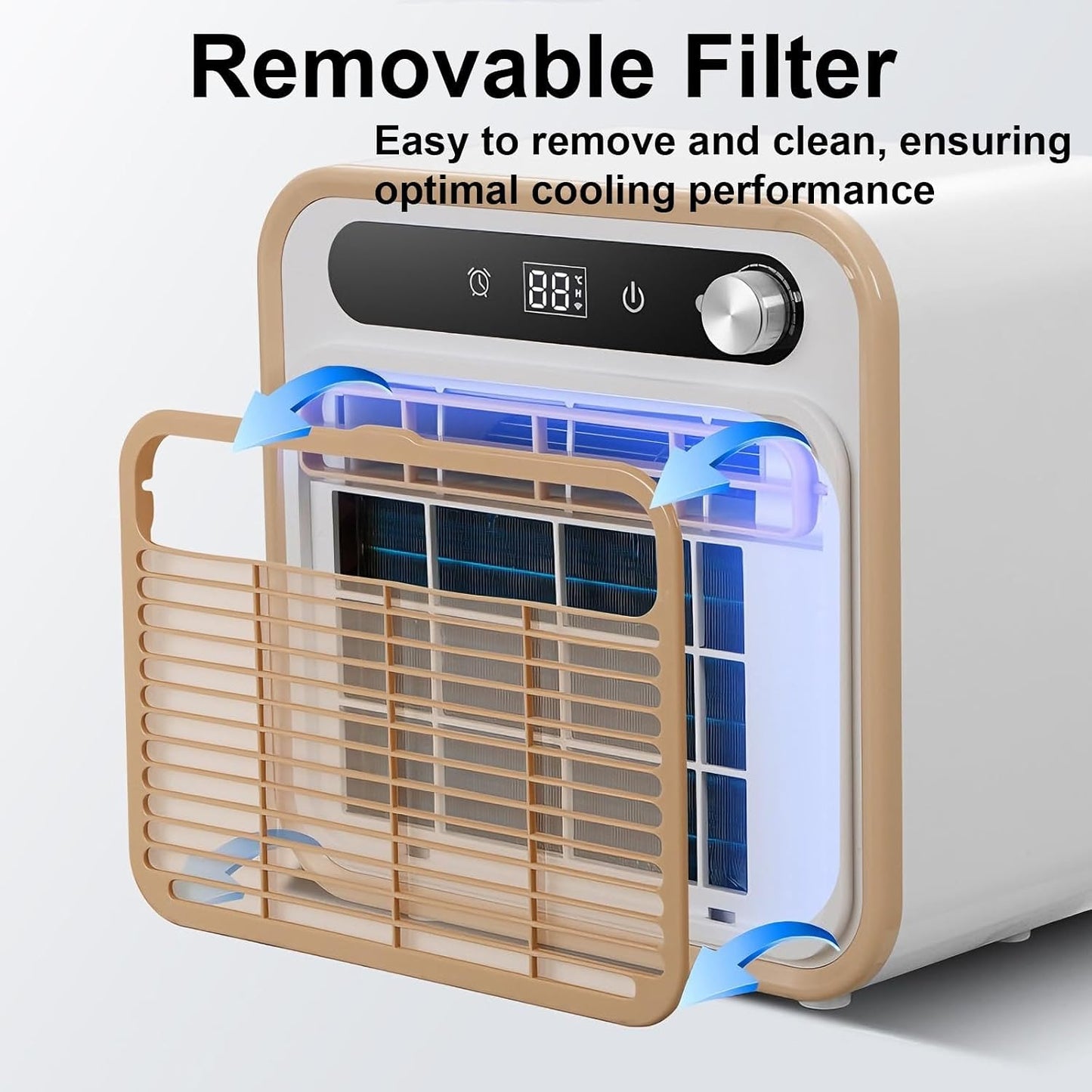 GENERIC Climatiseur Portable Split, 5000 Btu Unité De Refroidissement Silencieuse Et Intelligente Avec Commande Tactile & Minuterie De 12h – Multi-scènes Pour Chambre, Bureau, With 1.5-meter Connecting Pipe