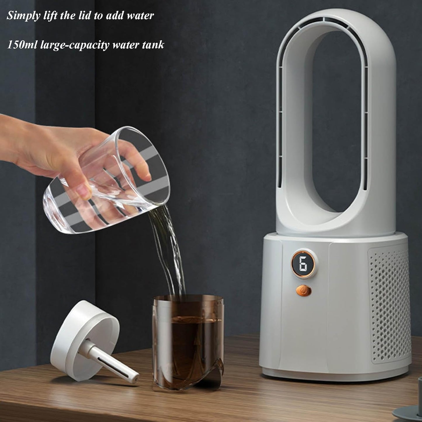 GENERIC Refroidisseur D'air Portable Rechargeable Par USB, Ventilateur Par évaporation Avec 6 Vitesses, Autonomie De 1 à 3 Heures, Design ABS Léger
