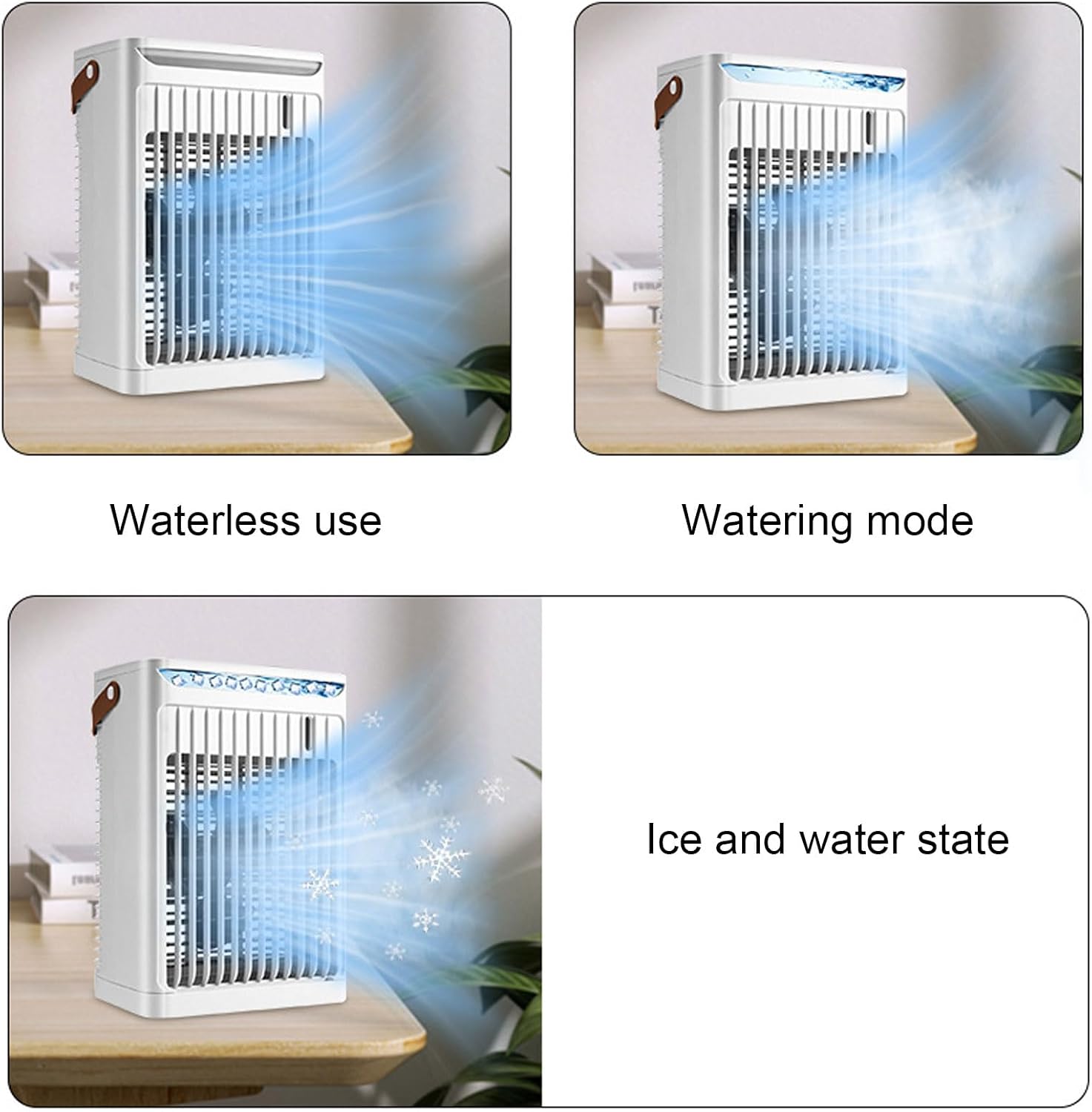  Climatiseur Portable Moteur Puissant 2 Modes De Brume De Refroidissement Ventilateur 5 Vitesses 7 LED Pour La Maison, Le Bureau, Le Dortoir, Le Camping Avec Réservoir De 680 Ml