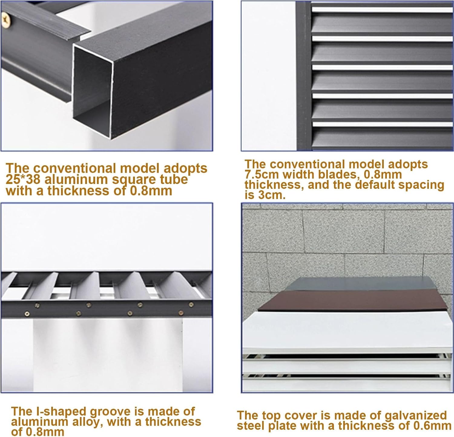 GENERIC Mini Housse De Climatiseur Fendue En Aluminium Résistant Aux Intempéries, Protecteur De Pompe à Chaleur, Unité Extérieure, Clôture, Cachette Pour Utilisation Extérieure/intérieure (couleur : Gris Plat