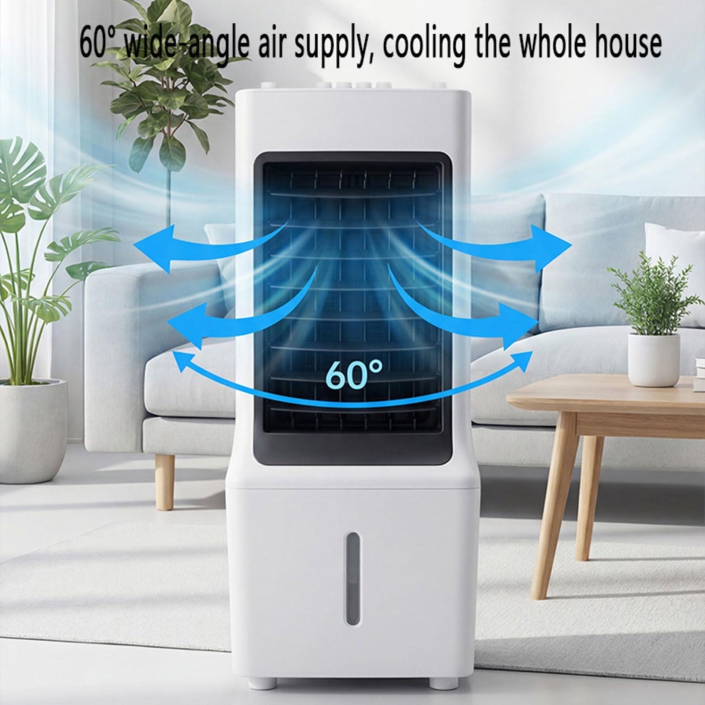 GENERIC Climatiseur Portable Avec Oscillation à 60°, Refroidisseur Par évaporation Sans Conduit, Refroidisseur Silencieux Pour Intérieur/extérieur, Ventilateur De Refroidissement Pour Chambre à Coucher Et