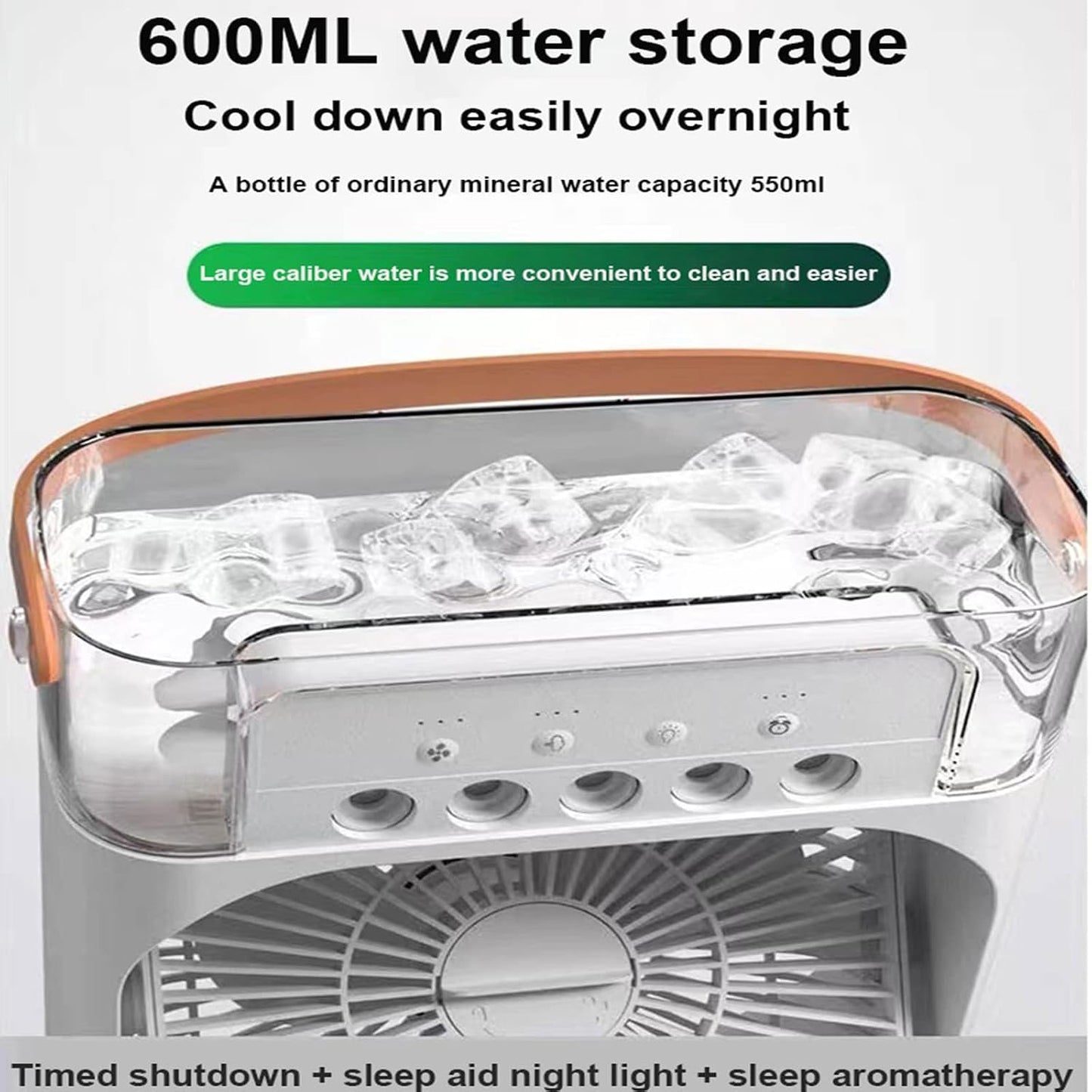 GENERIC Mini Climatiseur Portable, Refroidisseur Par évaporation USB, 3 Vitesses, LED 7 Couleurs, Humidificateur Pour Bureau Et Extérieur, Solution De Refroidissement économe En énergie