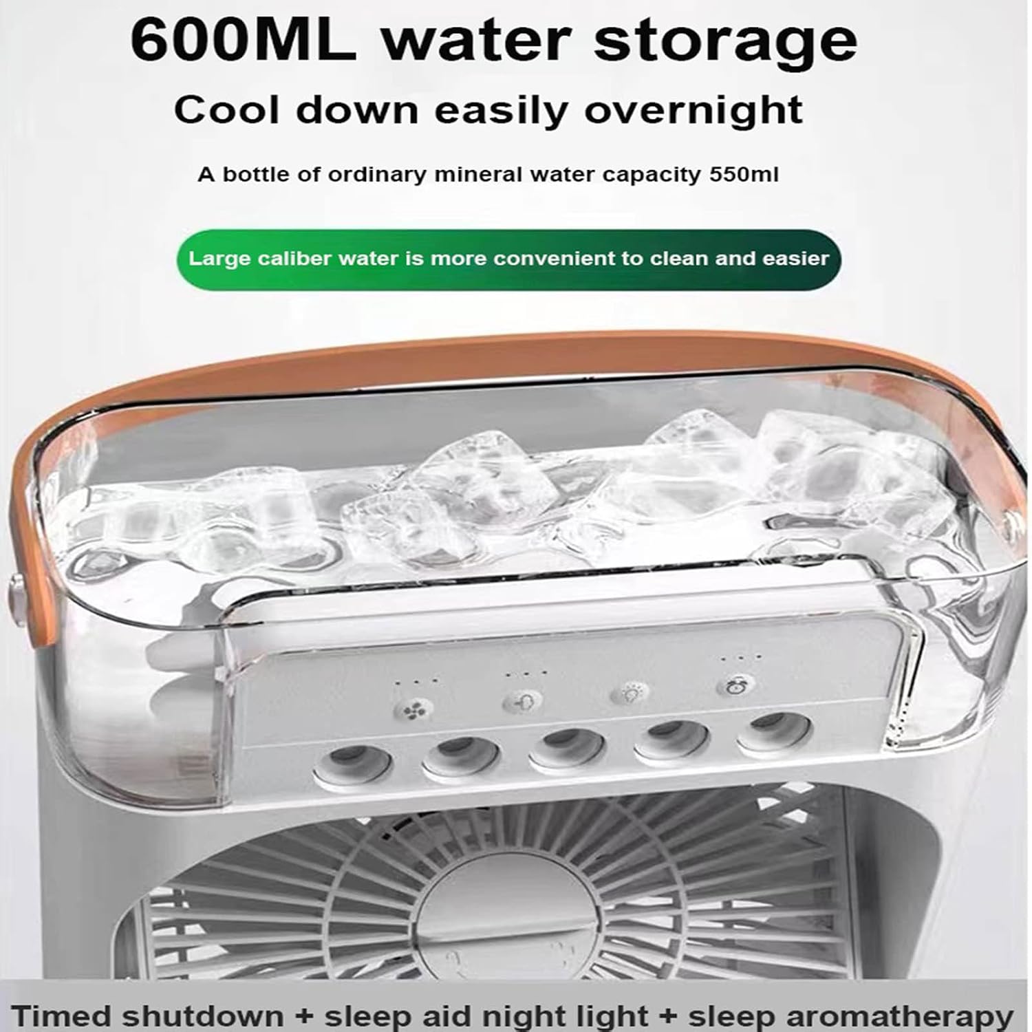GENERIC Mini Climatiseur Portable, Refroidisseur Par évaporation USB, 3 Vitesses, LED 7 Couleurs, Humidificateur Pour Bureau Et Extérieur, Solution De Refroidissement économe En énergie