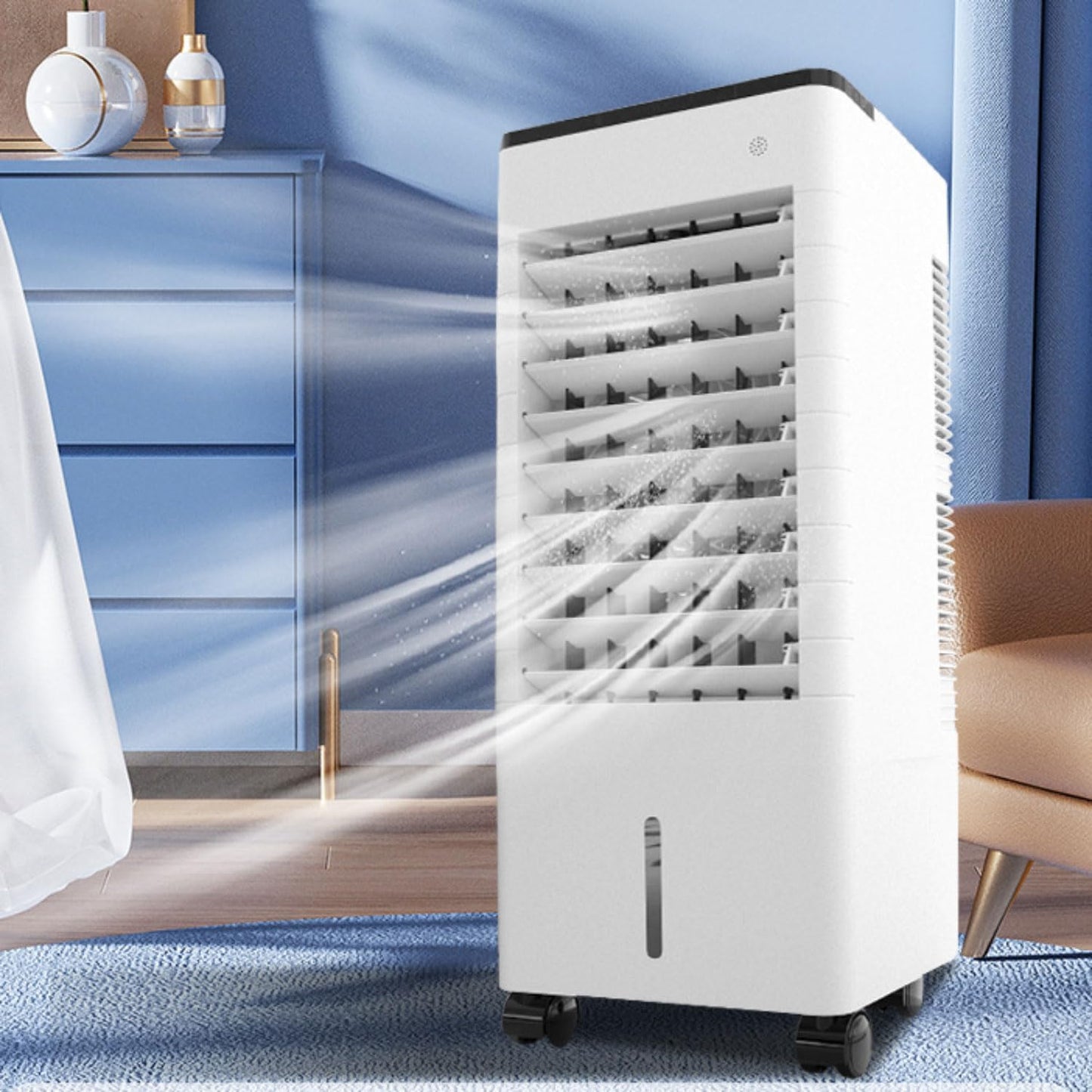 GENERIC Climatiseur Portable à évaporation Avec Ventilateur Silencieux à 3 Vitesses, Minuterie 12 H, Grand Réservoir D'eau, Idéal Pour La Chambre, Le Bureau Et Le Camping.