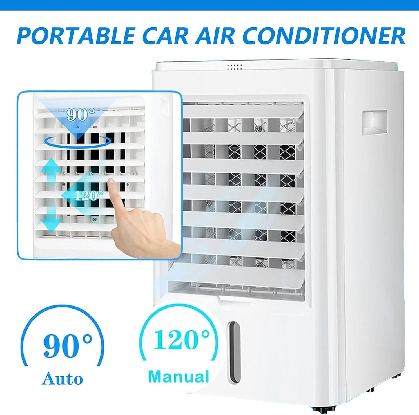  Climatiseur Portable, Mini Refroidisseur D'air Anti-Fuite à 3 Vitesses, Climatiseur Personnel à Glace Pour Chambre, Bureau, Maison, Tente,12V