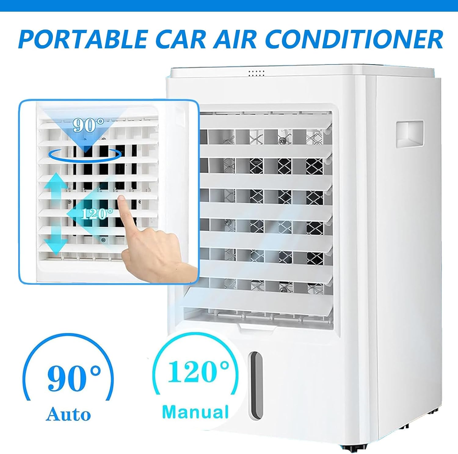  Climatiseur Portable, Mini Refroidisseur D'air Anti-Fuite à 3 Vitesses, Climatiseur Personnel à Glace Pour Chambre, Bureau, Maison, Tente,12V