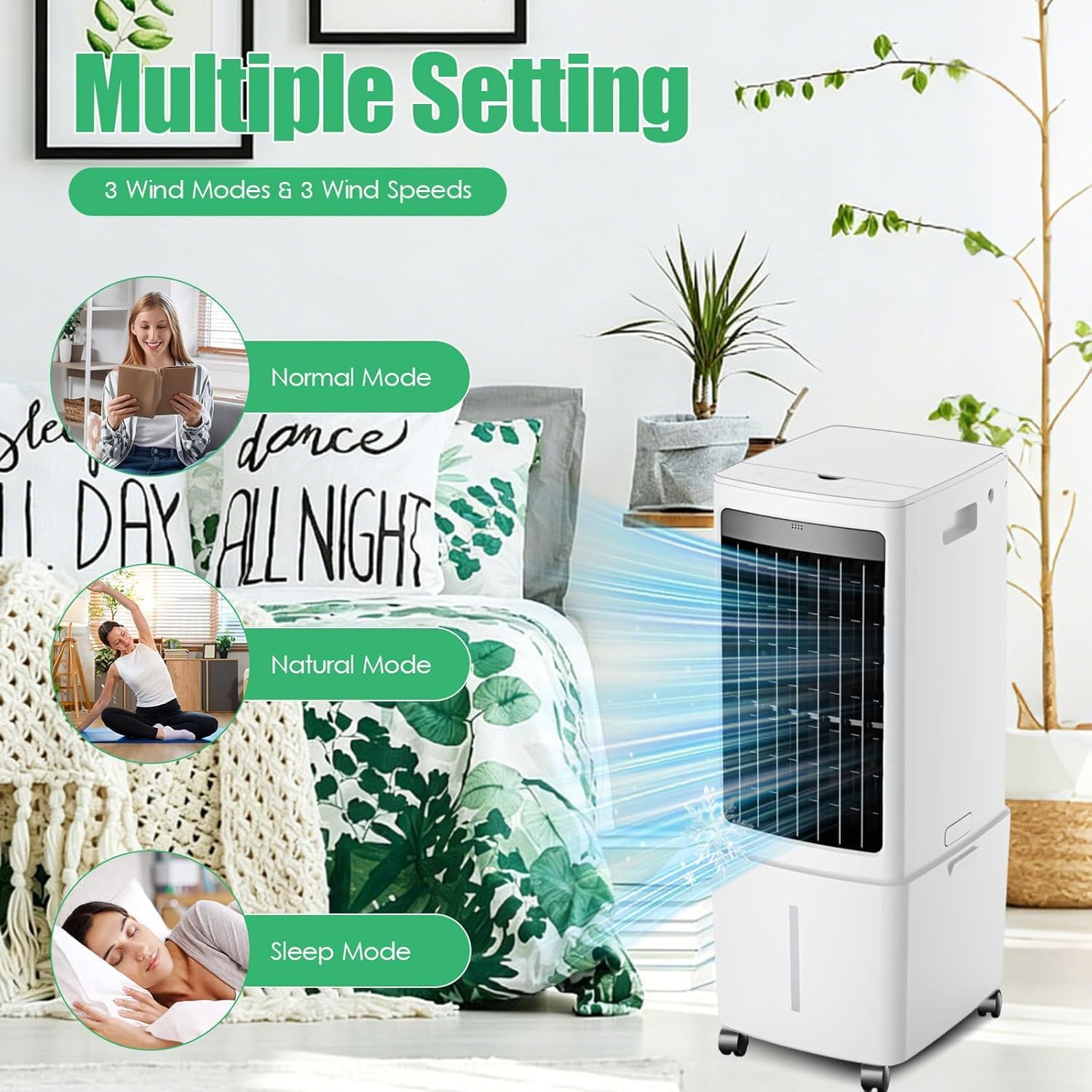 GENERIC Refroidisseur De Marais – Refroidisseur Par évaporation De 4 000 CFM, Réservoir De 3 Litres, 3 Modes, Télécommande, Minuterie Pour Chambre, Maison, Bureau