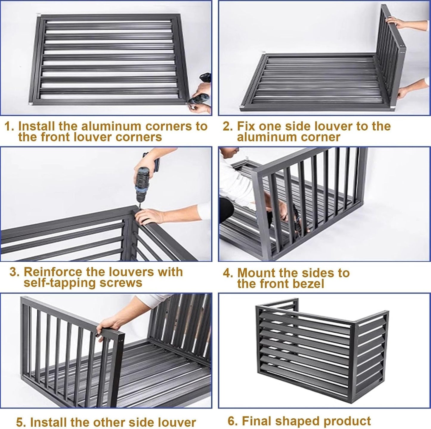  Housse En Aluminium Gris Pour Climatiseur – Mini Pompe à Chaleur Séparée Protection Extérieure Réduction Du Bruit Support De Plante Bouclier Résistant Aux Intempéries Pour Une Utilisation Extérieure