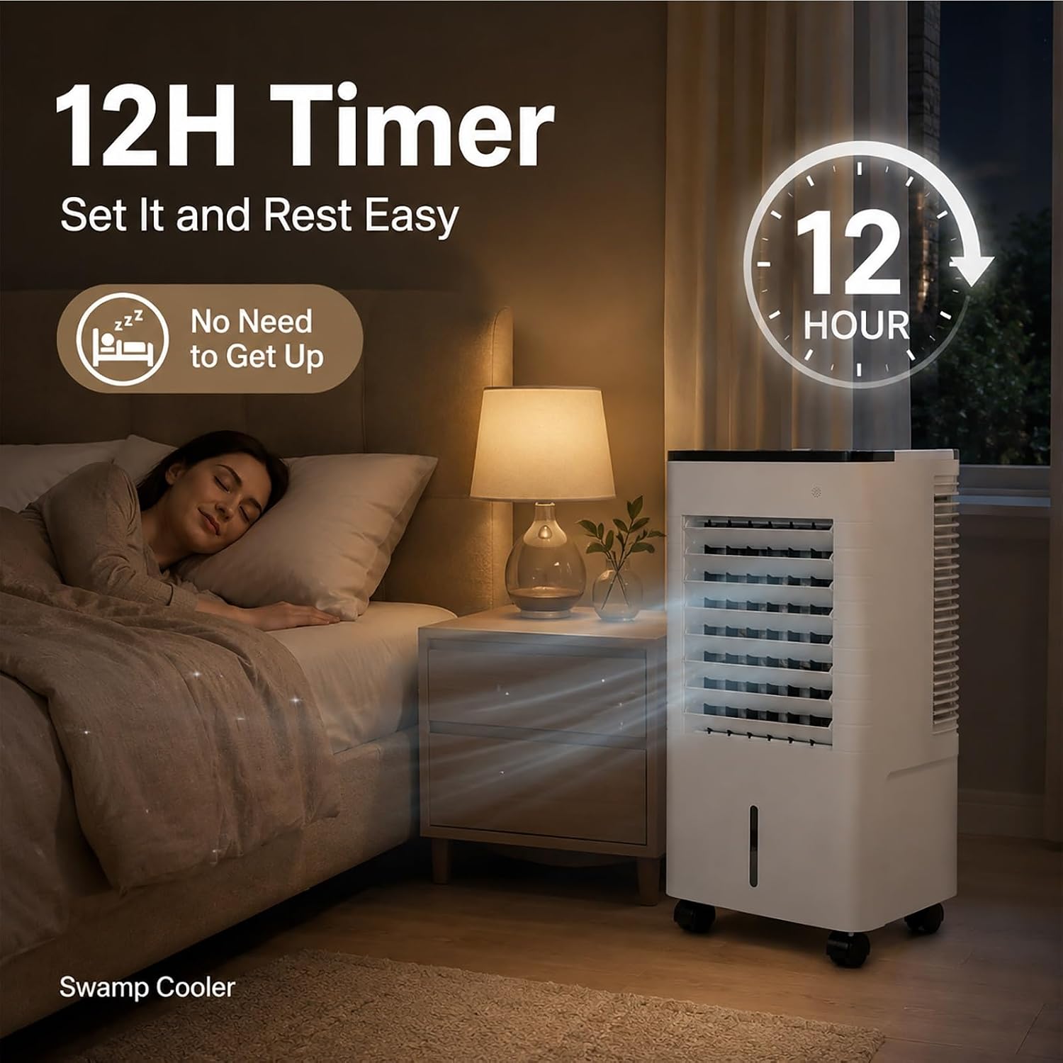  Rafraîchisseur D'air Par évaporation Portable, Rafraîchisseur D'air Avec TéLécommande, 3 Vitesses, Minuteur 12 H Pour Garage Entrepôt Ou Terrasse