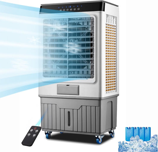 GENERIC Refroidisseur D'air Par évaporation Avec Réservoir D'eau De 60 L, Minuterie 12 H, 3 Réglages De Vitesse Pour Le Refroidissement à Domicile Et Au Bureau