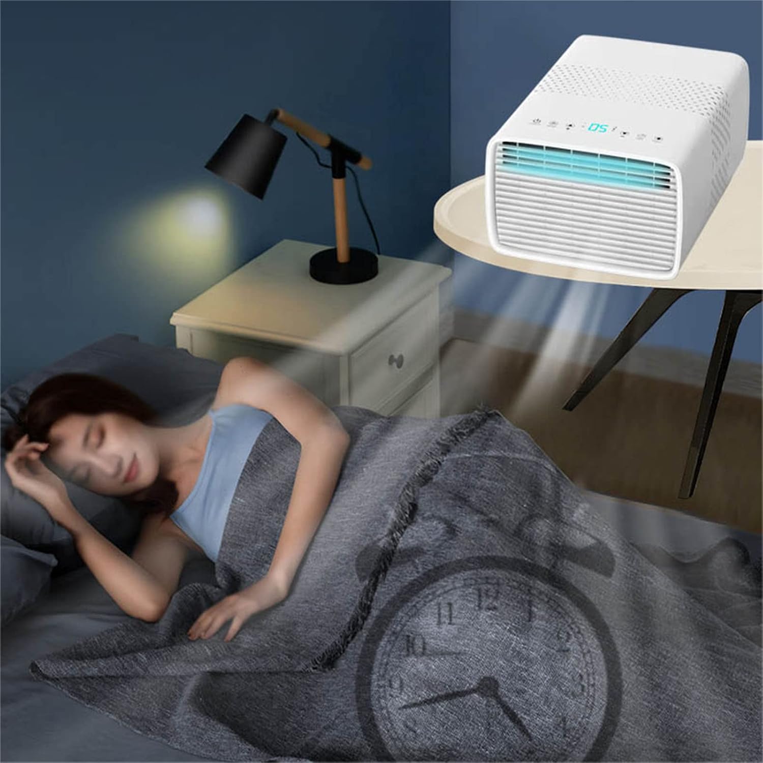 GENERIC Mini Climatiseur Portable Pour Camping Et Maison – 220 V/480 W, Pas De Drainage Nécessaire, Télécommande Infrarouge, Minuterie 24h, Faible Bruit, Facile à Nettoyer, économie D'énergie, Refroidissement