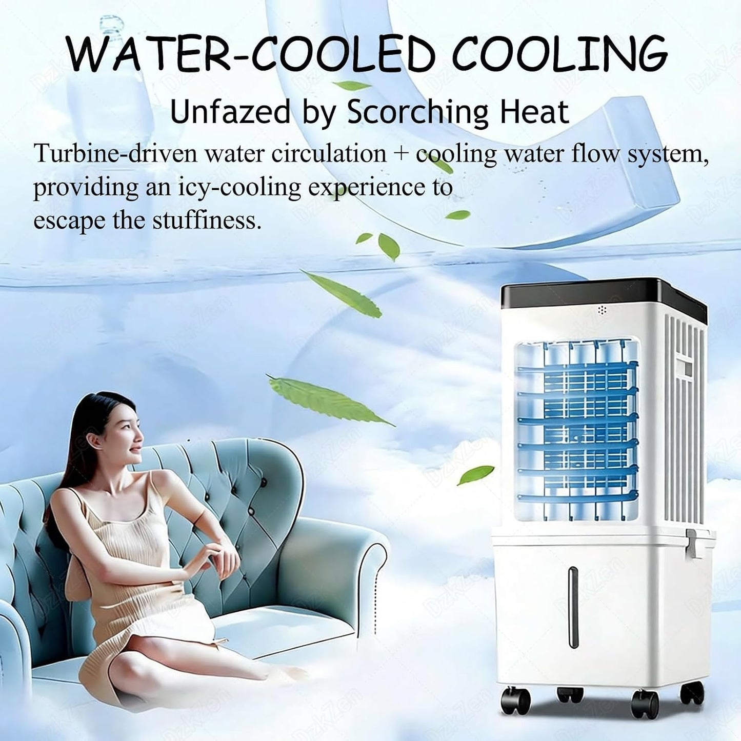  Climatiseur Portable Sans Conduit D'éVacuation, RafraîChisseur D'air Pour La Maison Et Le Bureau, 3 Vitesses RéGlables, éCoéNergéTique, Design Compact Et LéGer