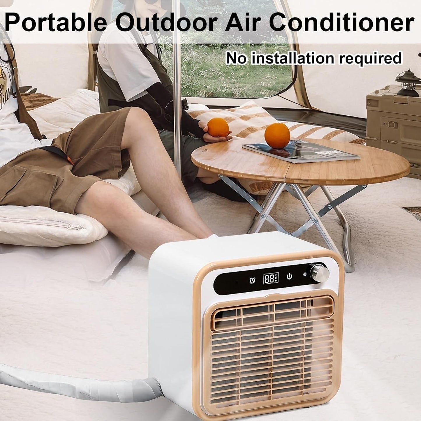 GENERIC Climatiseur Portable Split 1500 W - Unité De Refroidissement Silencieuse Avec Un Débit Dair De 130 M³/h, Minuterie 12 H, Télécommande Tactile Et One Color 2m Connecting Pipe