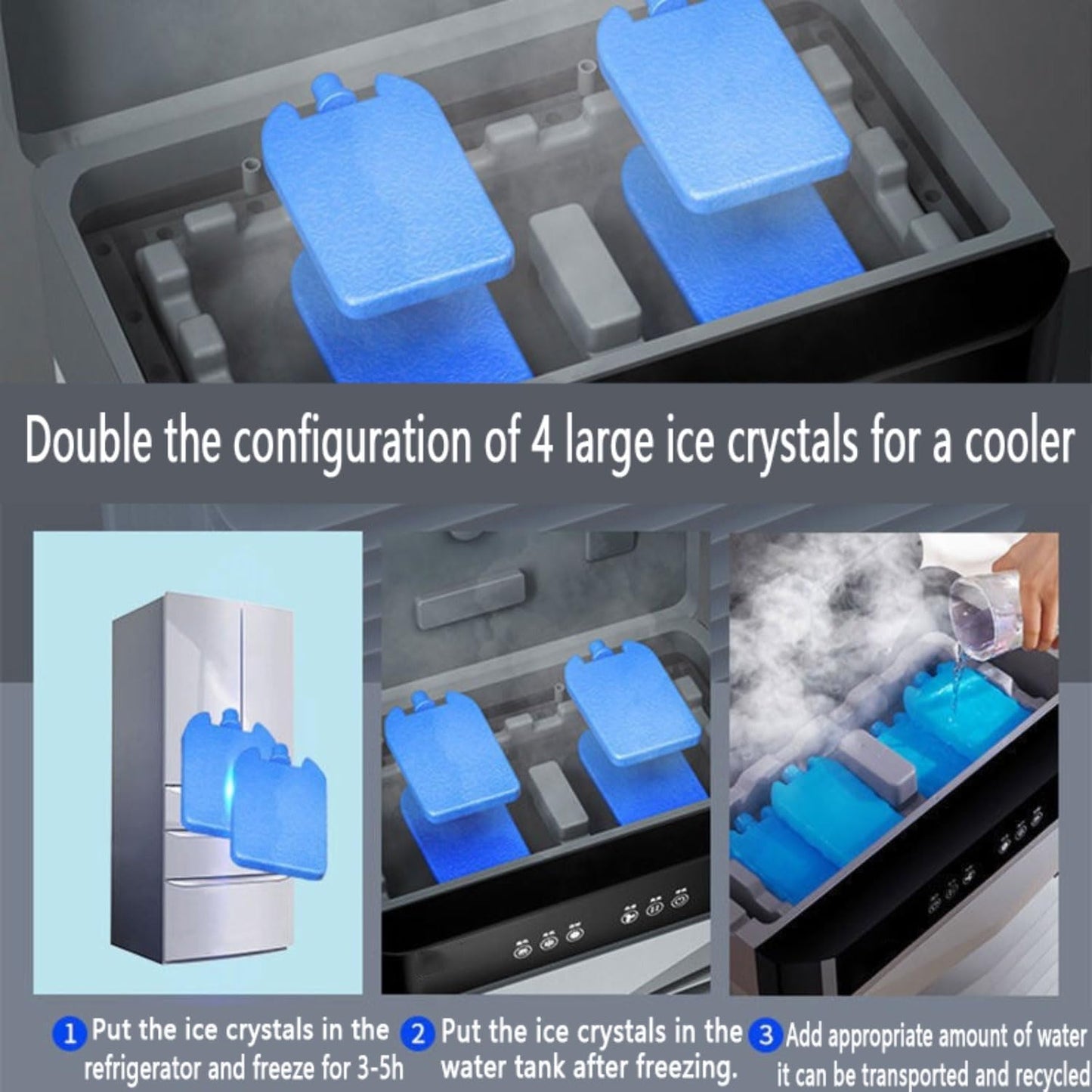 GENERIC Refroidisseur D'air évaporatif Portable, Ventilateur 3-en-1 Avec Packs De Glace, 120 Oscillation, Télécommande, Fonctionnement Silencieux, Minuterie, Mobilité Facile Pour Le Confort De Refroidissement