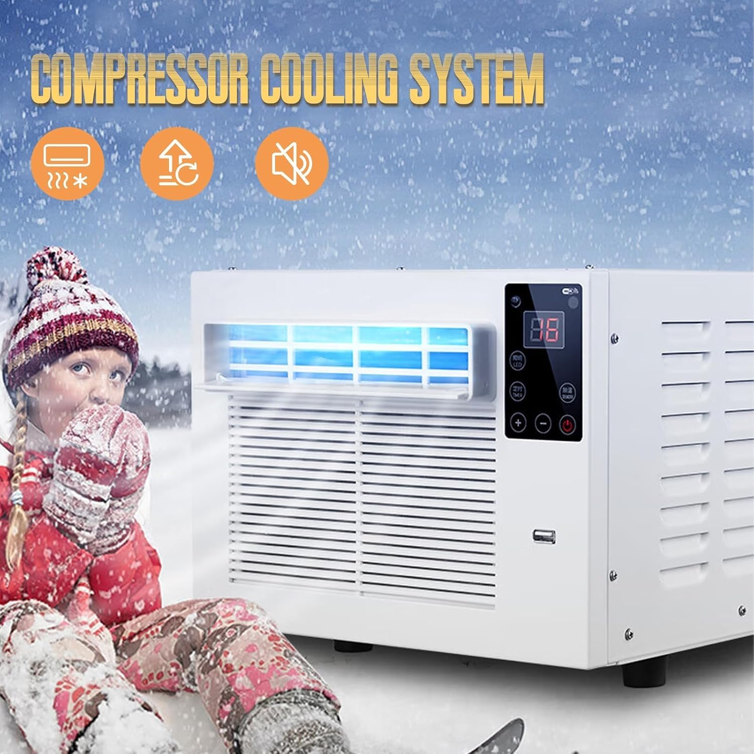  280W Portable AC Unit 1876 BTU Mini Refroidisseur Déshumidificateur Calme Ventilateur De Chevet Dortoir 5 M2 Économisation D'énergie Appareil De Climatisation Personnel
