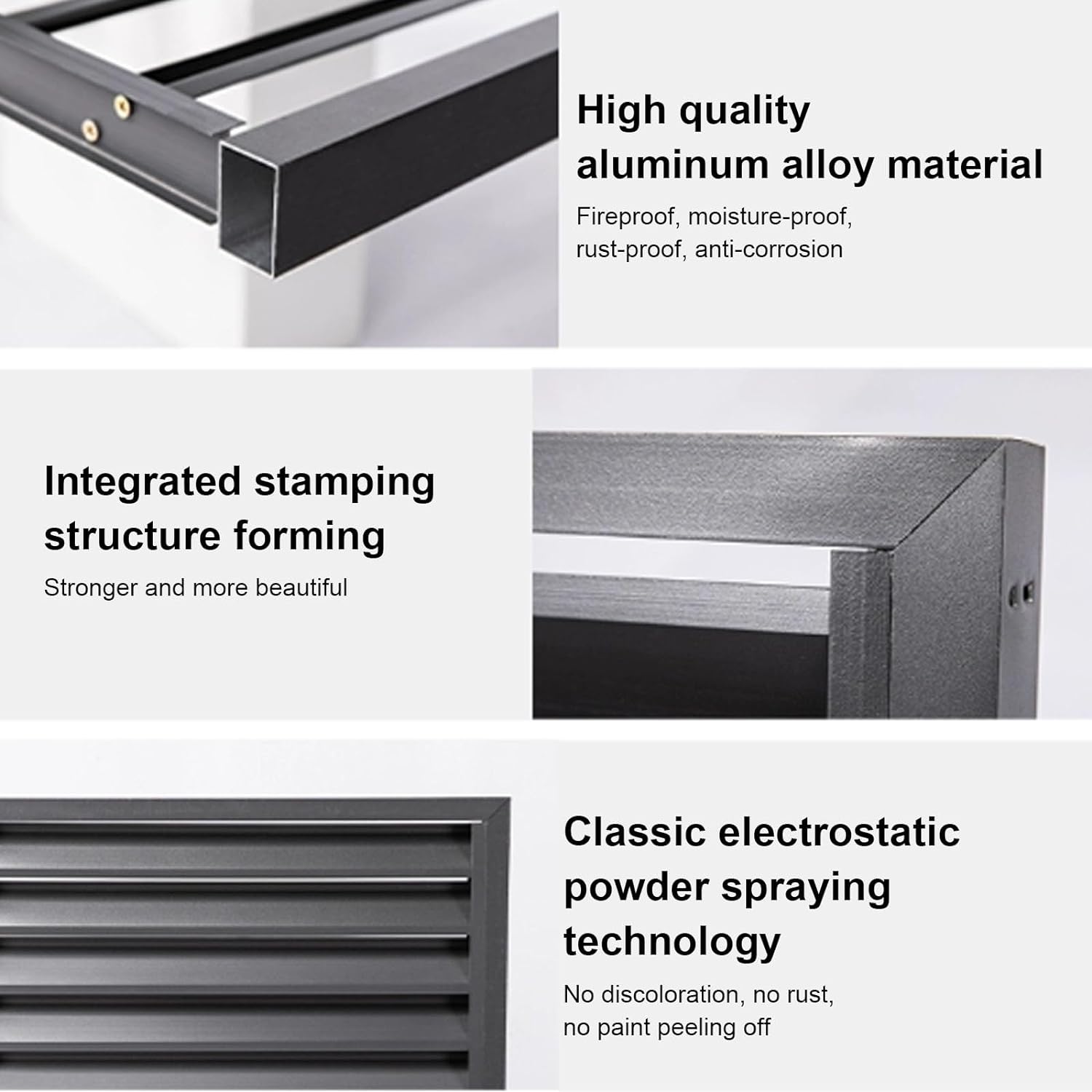 GENERIC Mini Housse De Climatiseur Fendue En Aluminium Résistant Aux Intempéries, Protecteur De Pompe à Chaleur, Unité Extérieure, Clôture, Cachette Pour Utilisation Extérieure/intérieure (couleur : Gris Plat