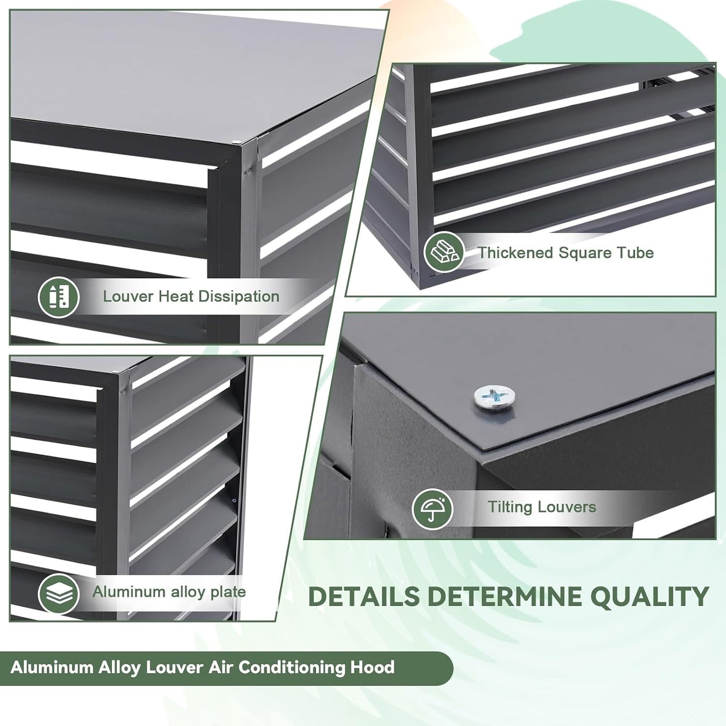 GENERIC Housse De Protection En Aluminium Pour Climatiseur D'extérieur – Écran De Clôture AC Résistant Aux Intempéries Et Bouclier De Protection Contre Le Condensateur – Assemblage Et Conception Faciles Pour