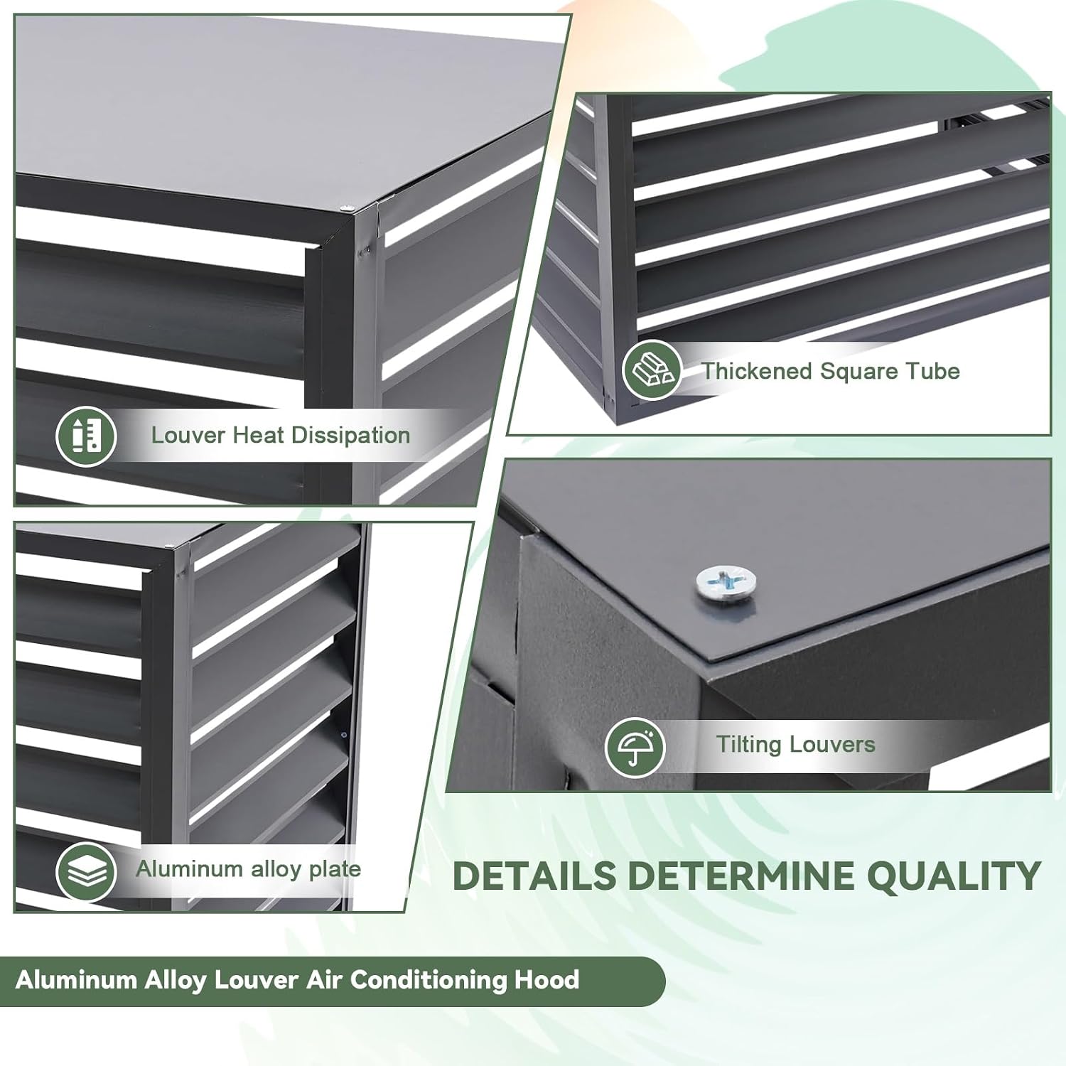 GENERIC Housse De Protection En Aluminium Pour Climatiseur D'extérieur – Écran De Clôture AC Résistant Aux Intempéries Et Bouclier De Protection Contre Le Condensateur – Assemblage Et Conception Faciles Pour