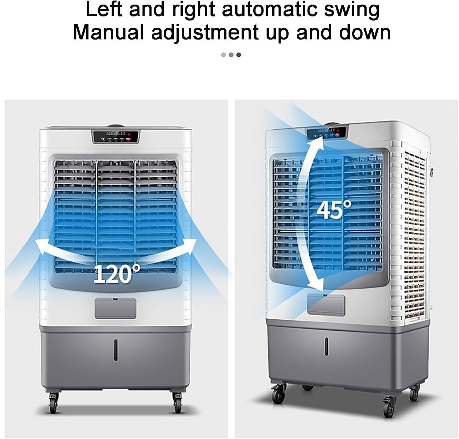 GENERIC Refroidisseur D'air Par évaporation, Refroidisseur De Marais Avec Oscillation à 120°, Ventilateur De Refroidissement Avec Réservoir De 50 L, Ventilateur De Refroidissement Extérieur, 3 Vitesses, 6