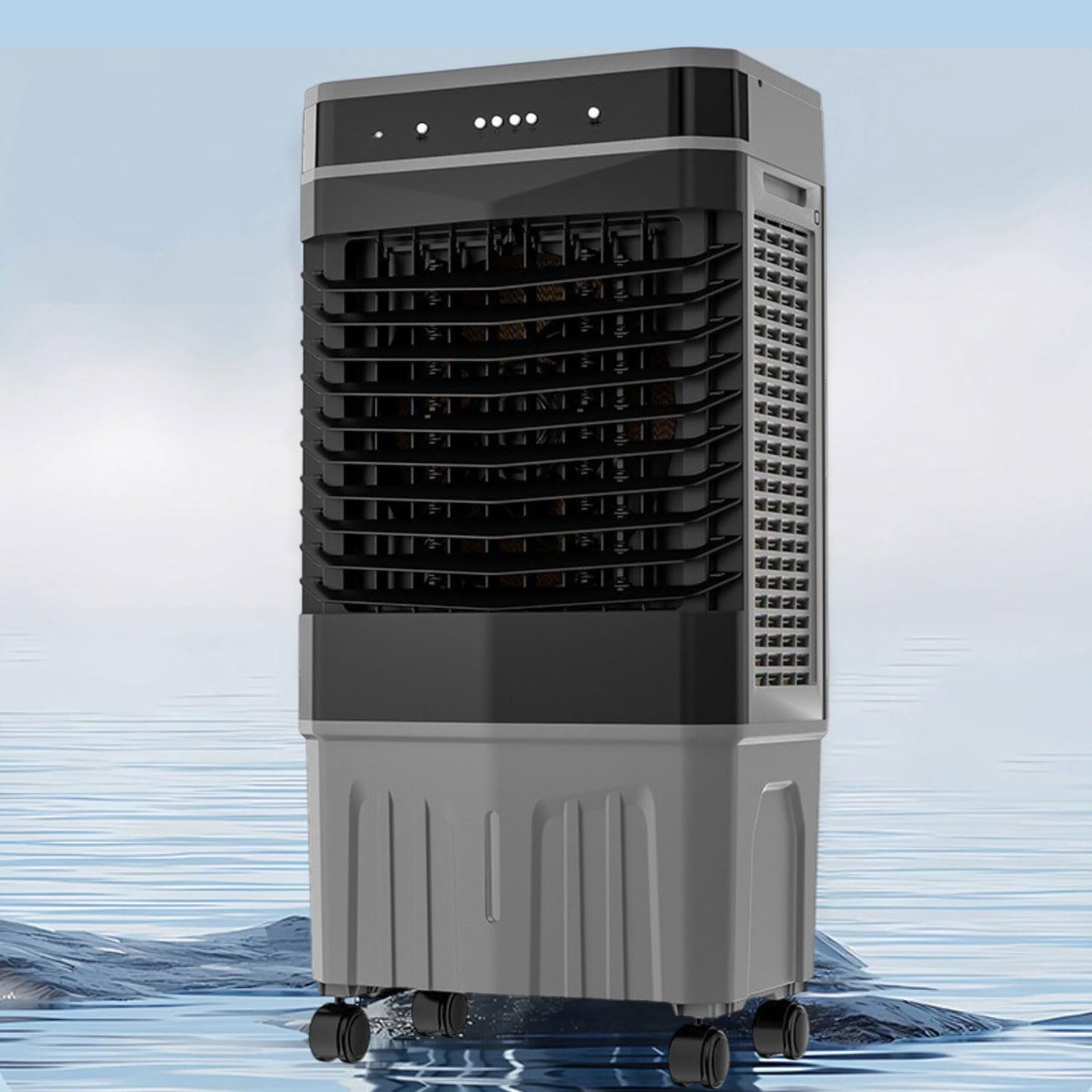 GENERIC Refroidisseur D'air évaporatif Portable, Ventilateur 3-en-1 Avec Packs De Glace, 120 Oscillation, Télécommande, Fonctionnement Silencieux, Minuterie, Mobilité Facile Pour Le Confort De Refroidissement