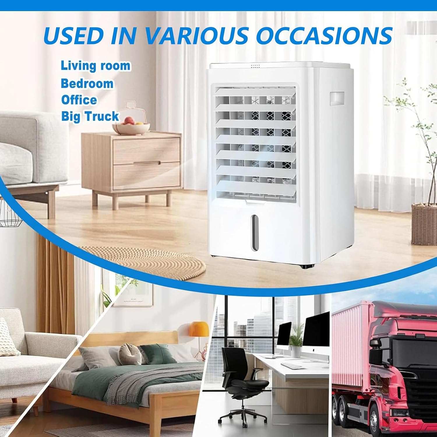  Climatiseur Portable, Mini Refroidisseur D'air Anti-Fuite à 3 Vitesses, Climatiseur Personnel à Glace Pour Chambre, Bureau, Maison, Tente,12V