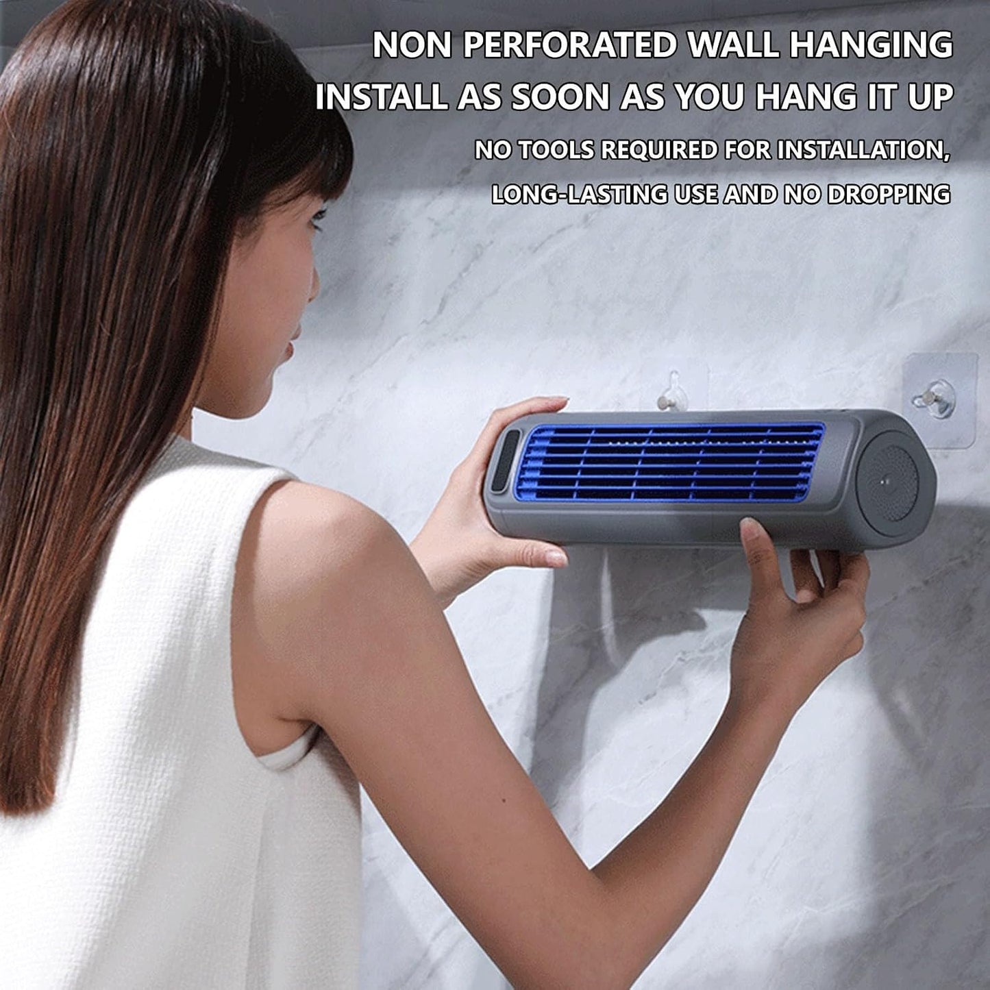  Sherum Rafraichisseur D'air Silencieux, Cooling Ace 3.0, Mini Climatiseur Portable, Avec Affichage Led, Rechargeable, Pour Chambre, Bureau, Maison, Restez Au Frais En Été (Blanc)