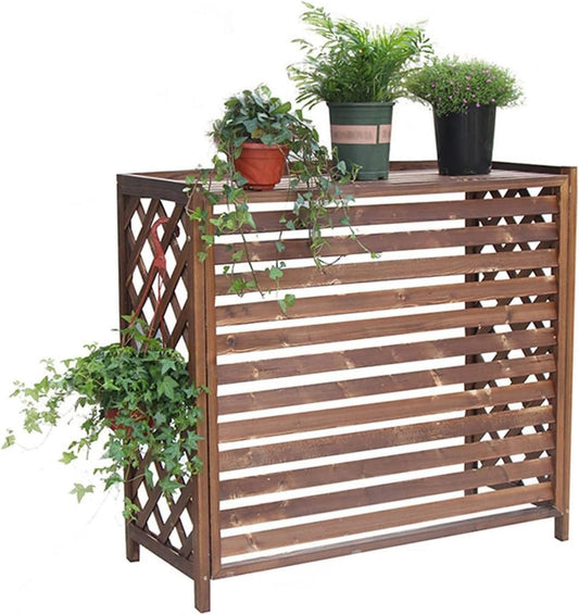  Couvercle En Bois Pour Climatiseur Extérieur - Pompe à Chaleur Et Unité De Climatisation - Support De Présentation Pour Plantes Et Fleurs - 81 X 30 X 72 Cm - Décoration D'intérieur élégante Et