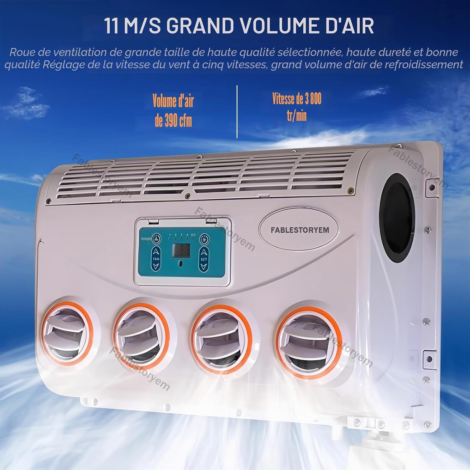 GENERIC Climatiseur Portable CC Pour Camping-cars Et Camions, Léger Et Installation Facile, Unité De Refroidissement 12 V/24 V à Haute Efficacité énergétique