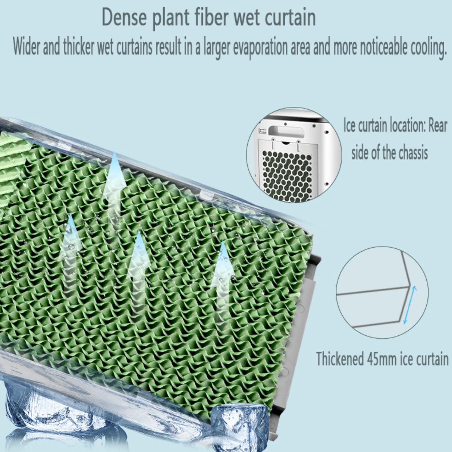 GENERIC Climatiseur évaporatif Avec Réservoir D'eau De 10 L, Oscillation à 60°, Minuterie 8 H, 3 Modes Et 3 Vitesses, Climatiseur Portable Pour Chambre Ou Bureau