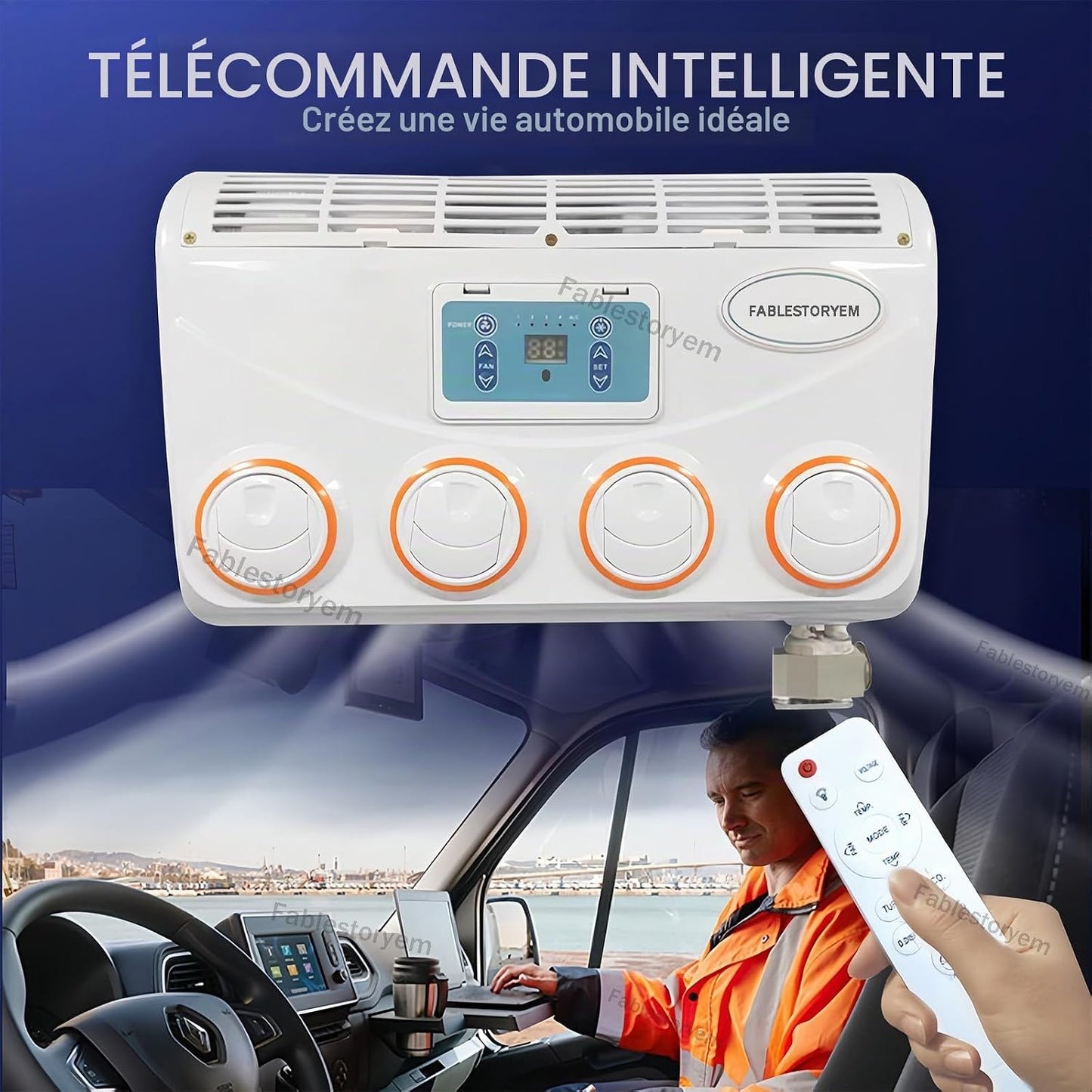 GENERIC Climatiseur Portable CC Pour Camping-cars Et Camions, Léger Et Installation Facile, Unité De Refroidissement 12 V/24 V à Haute Efficacité énergétique