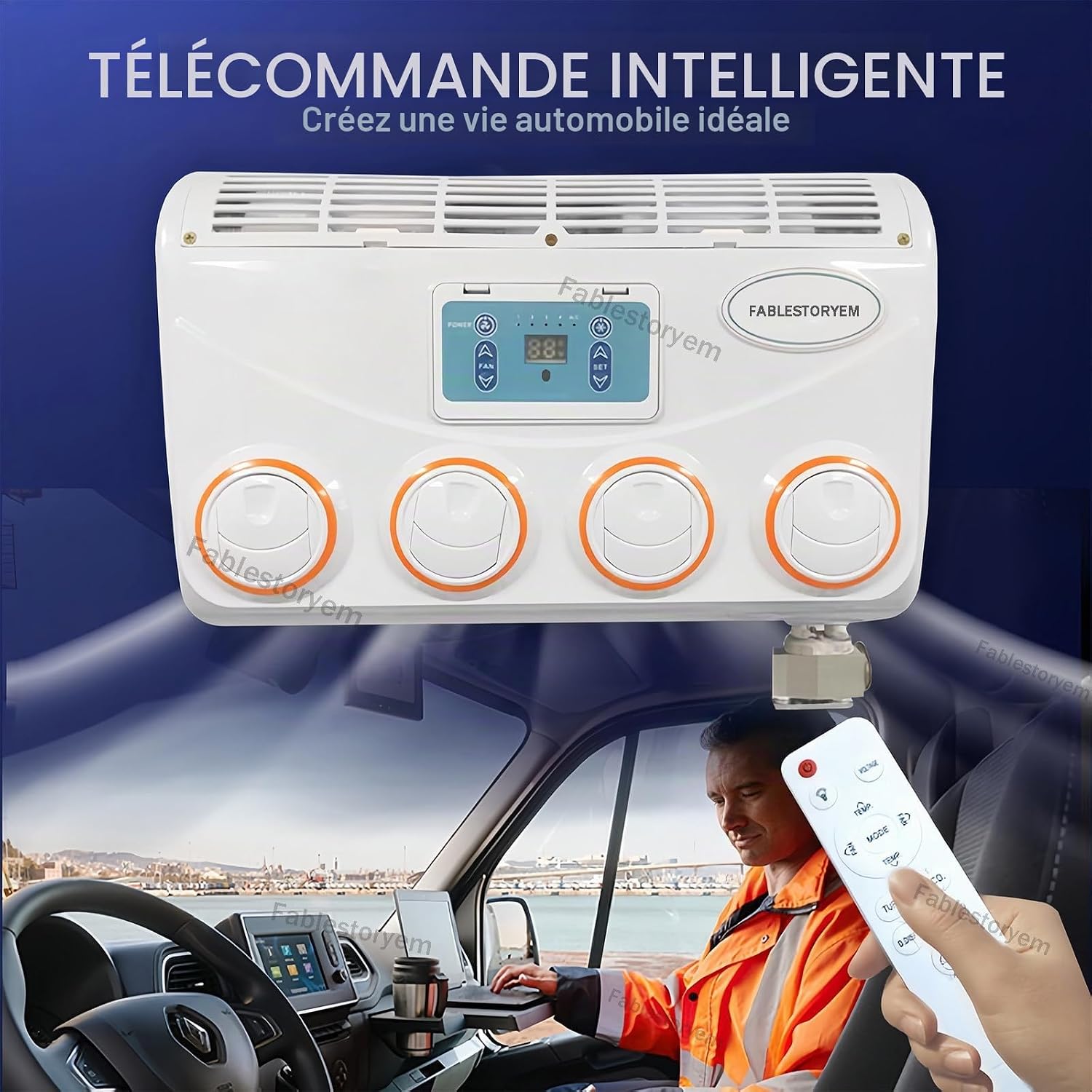 GENERIC Climatiseur Portable CC Pour Camping-cars Et Camions, Léger Et Installation Facile, Unité De Refroidissement 12 V/24 V à Haute Efficacité énergétique