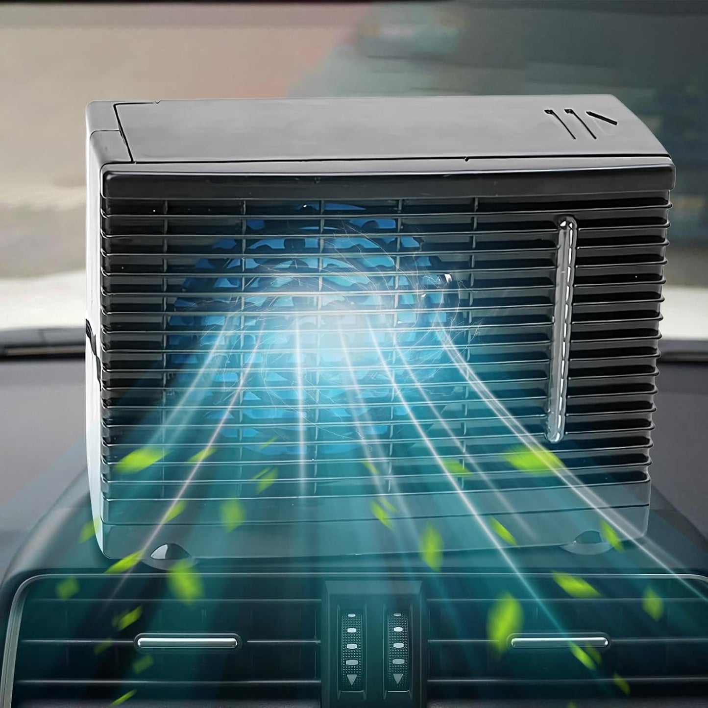  Ventilateur Rafraîchisseur D'air Portable Par évaporation, 12 V, Avec Réservoir D'eau. Climatiseur Personnel Silencieux Et Idéal Pour Voiture, Camion, Camping-car Et Bureau, 200x110x150 Mm