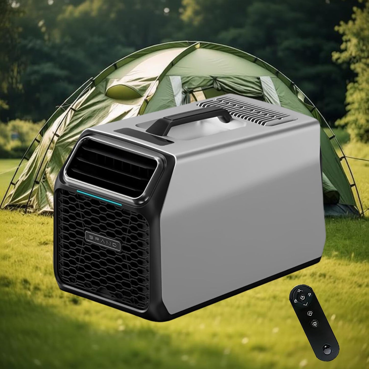  Climatiseur Portable Camping 3500 BTU Avec Vrai Compresseur, Climatiseur Mobile Silencieux Pour Tente, Camping-Car, Camion Et Voiture, Déshumidificateur Intégré & Mode Nuit Gray