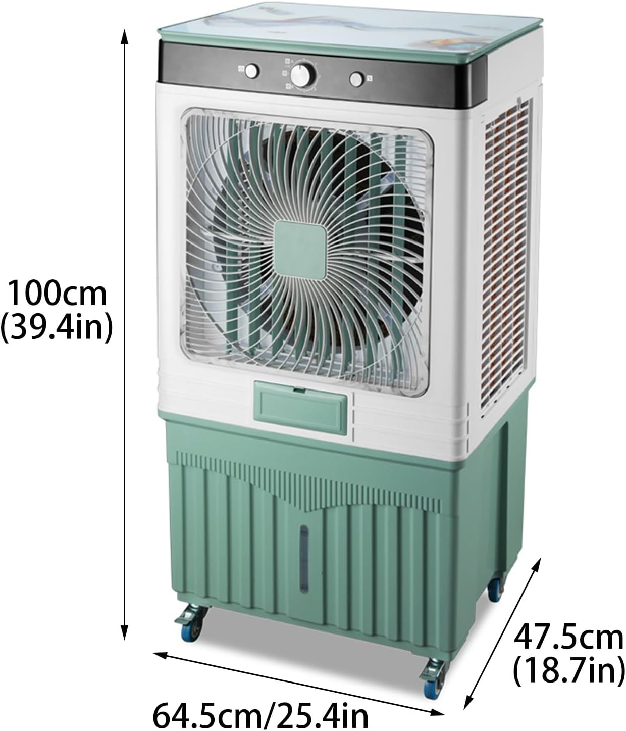 GENERIC Climatiseur Portable, Refroidisseur D'air Par évaporation Avec 3 Vitesses Et Réservoir D'eau, Refroidisseur De Marais Efficace Pour La Maison, Le Bureau, Le Garage, économe En énergie Et Compact