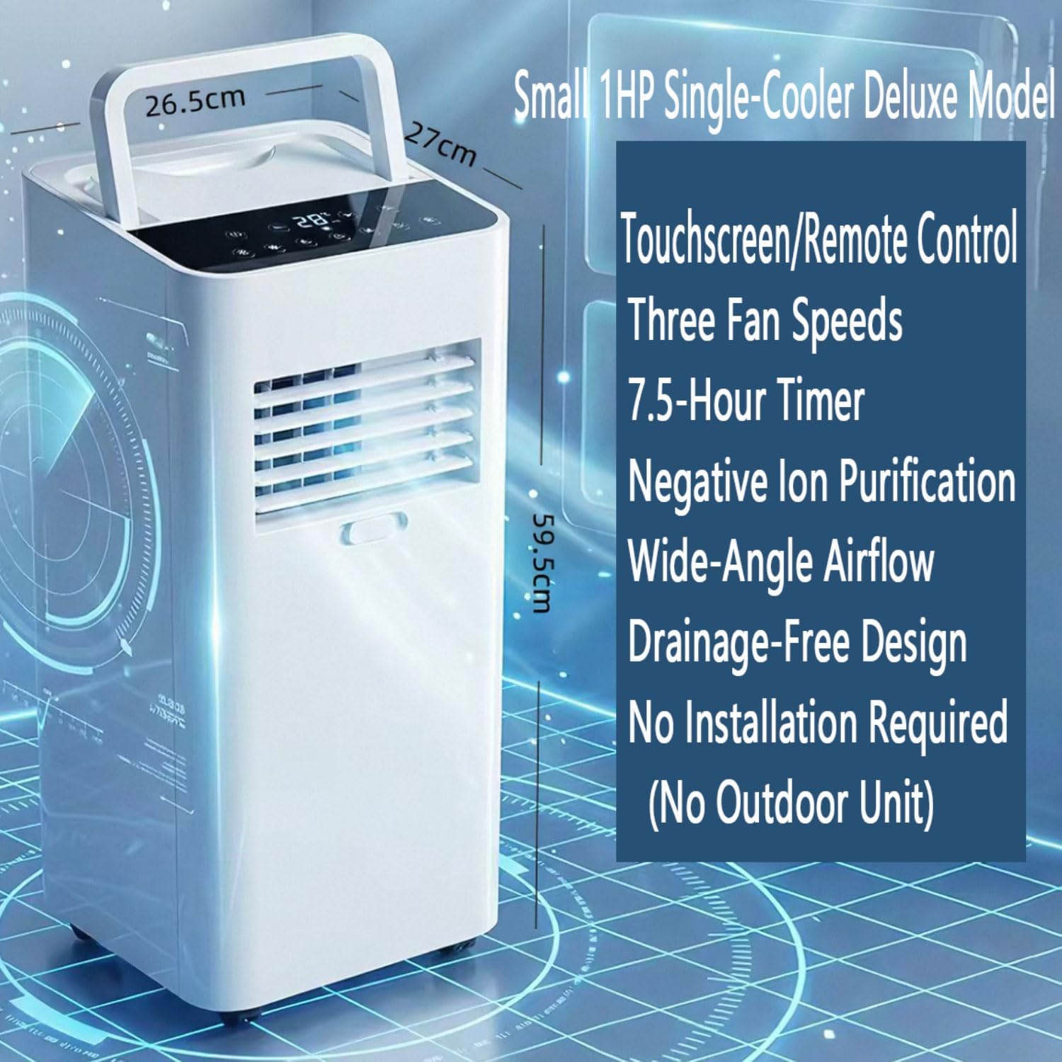  7000 BTU Portable AC Pour Les Chambres Jusqu'à 300 Pieds Carrés, Unité De Refroidissement Ultra-silencie Avec Télécommande, Déshumidificateur Et Modes De Ventilateur, Conception Facile Pour Le Bureau