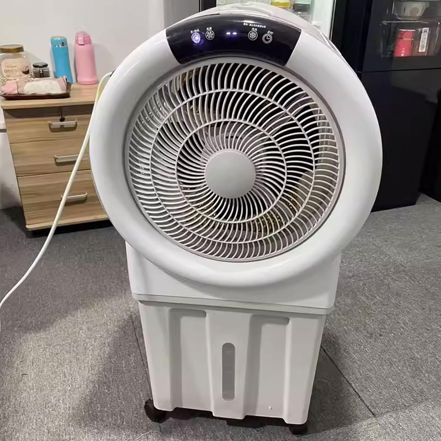 GENERIC Rafraichisseur D'air Réservoir D'eau De 25L Air Cooler Mobile Avec 6 Blocs Réfrigérants Remplissage D'eau Par Le Haut Evaporation Refroidisseur Portable 220 V