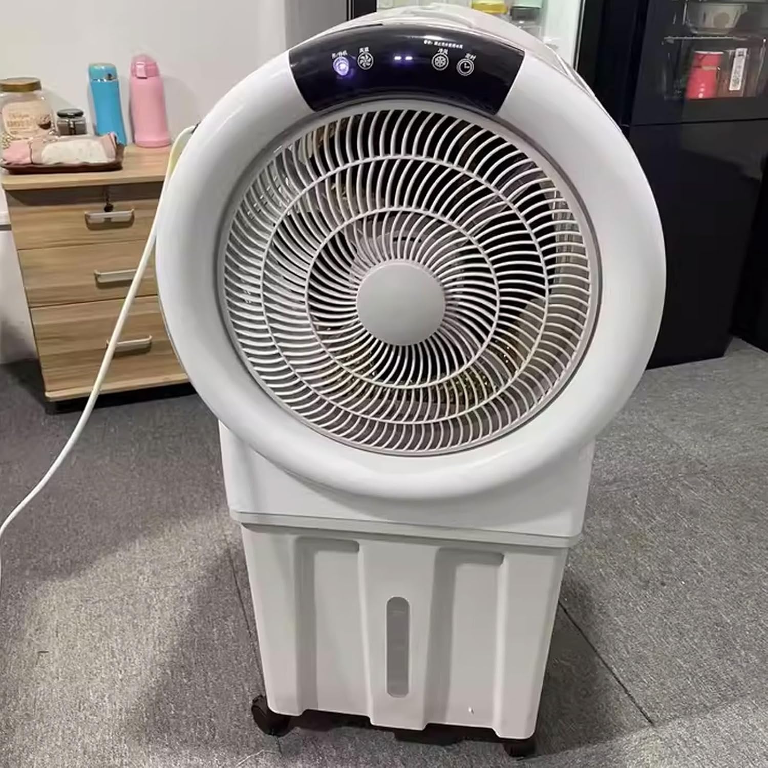 GENERIC Rafraichisseur D'air Réservoir D'eau De 25L Air Cooler Mobile Avec 6 Blocs Réfrigérants Remplissage D'eau Par Le Haut Evaporation Refroidisseur Portable 220 V