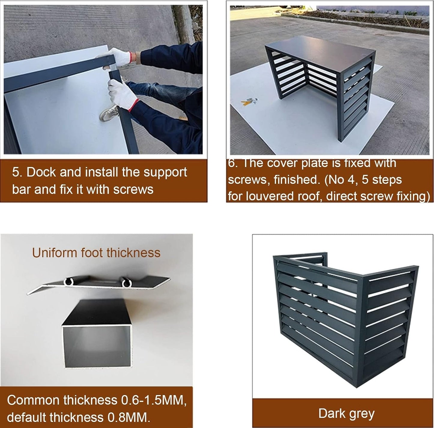 GENERIC Couvertures De Climatiseur En Aluminium Robuste, Protection Du Condensateur Central, Bouclier D'unité CVC, Protection De Pompe à Chaleur Résistante Aux Intempéries, Boîtier De Climatisation Extérieur