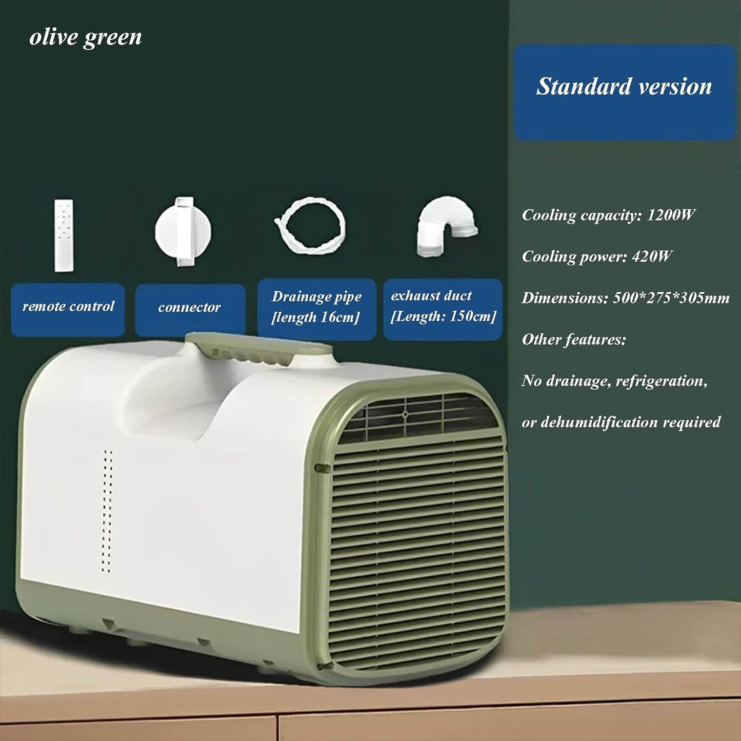  Climatiseur Portable 5000 BTU, Ventilateur Personnel Compact Avec Minterie 24h/24 Et Mode Veille, Refroidisseur Efficace énergétique Pour La Chambre, Bureau, VR, Camping Jusqu'à 160 Pieds Carrés
