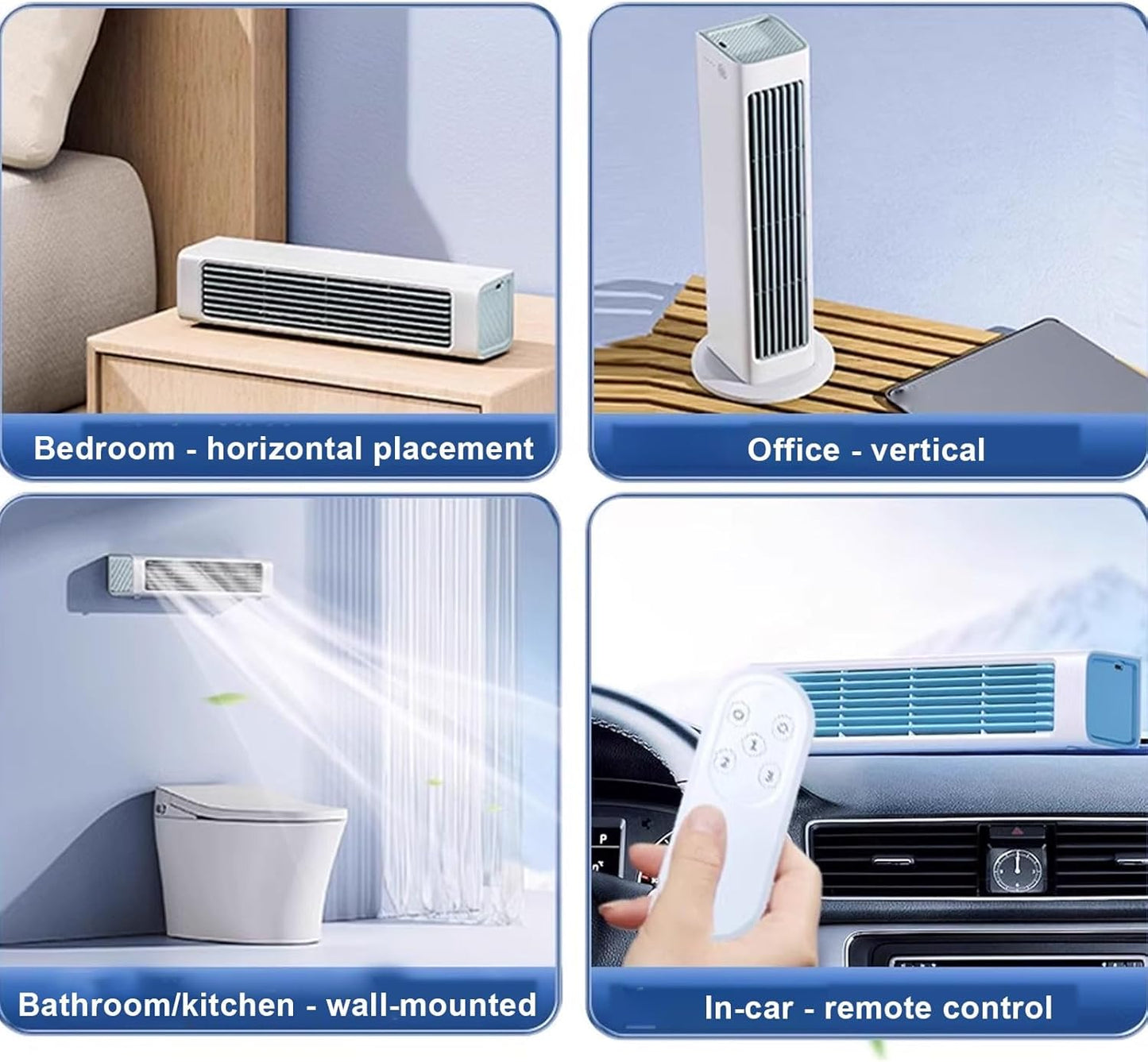 GENERIC Ventilateur De Refroidisseur D'air Portable Avec Télécommande, Conception Sans Lame, 3 Vitesses Et 60 Oscillation Pour Le Bureau De Chambre, Pas De Fenêtre Nécessaire, Refroidissement Silencieux