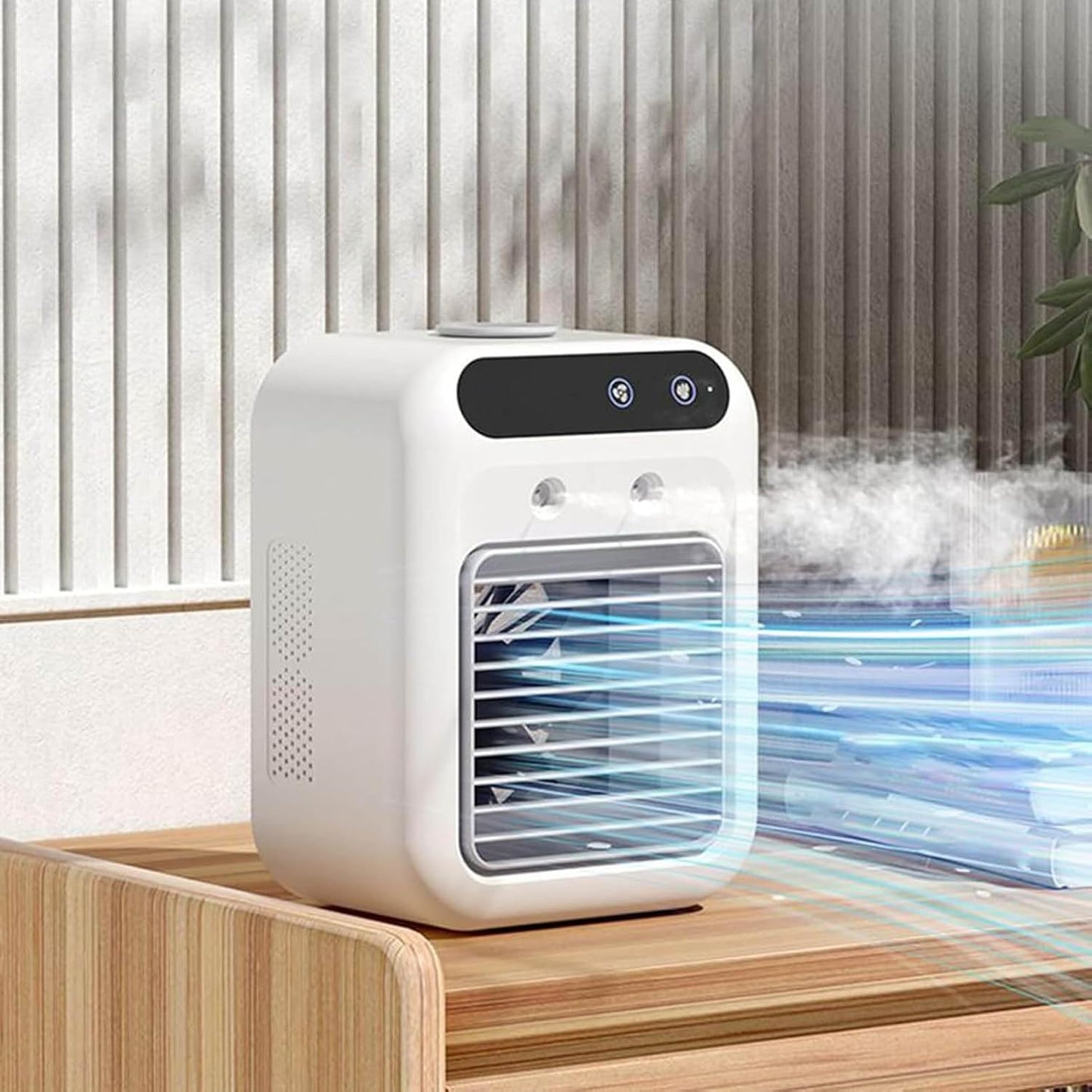 GENERIC Ventilateur Silencieux USB Réglable à 2 Vitesses, Humidificateur De Bureau De Chevet Pour Voiture, Dortoir, Camping