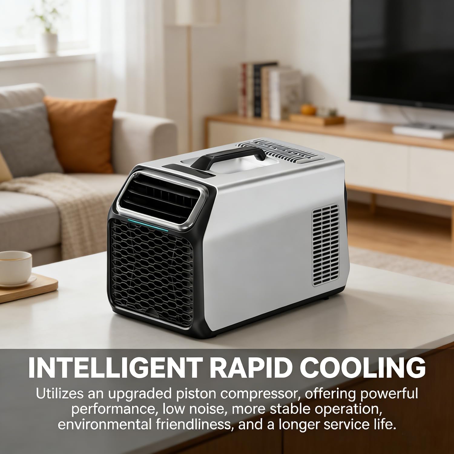  Climatiseur Portable Camping 3500 BTU Avec Vrai Compresseur, Climatiseur Mobile Silencieux Pour Tente, Camping-Car, Camion Et Voiture, Déshumidificateur Intégré & Mode Nuit Gray