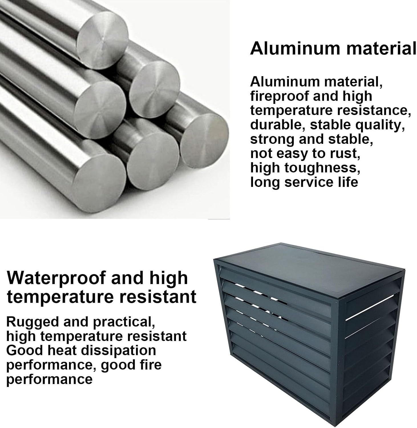 GENERIC Housse En Aluminium Pour Climatiseur – Protection Pour Unité Extérieure Résistante Aux Intempéries – Matériau Extérieur Idéal Pour Une Utilisation En Intérieur/extérieur