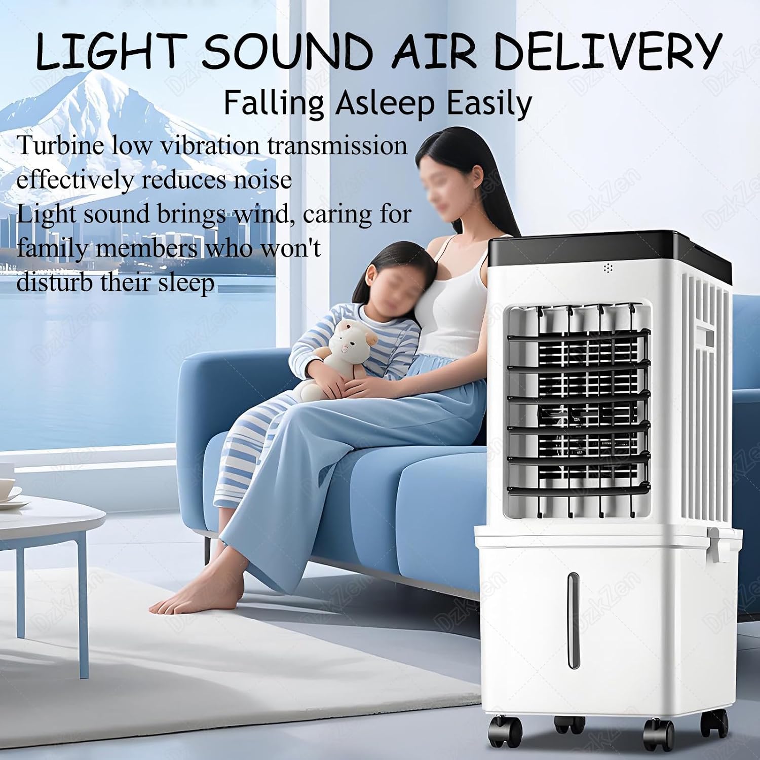  Climatiseur Portable Sans Conduit D'éVacuation, RafraîChisseur D'air Pour La Maison Et Le Bureau, 3 Vitesses RéGlables, éCoéNergéTique, Design Compact Et LéGer