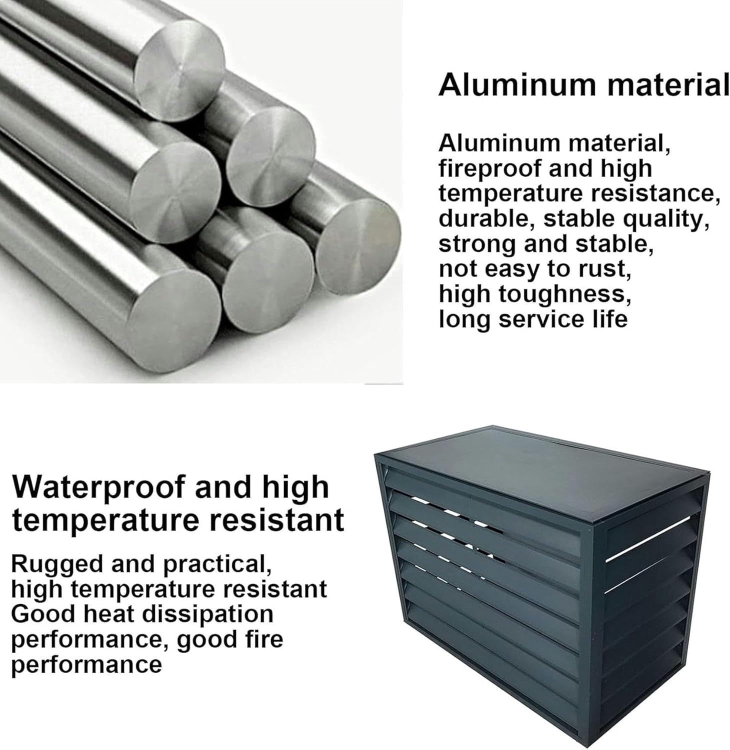  Housse De Climatiseur En Aluminium Et Bouclier De Pompe à Chaleur, Clôture De Protection Extérieure Pour Mini Climatiseur Séparé, Housse Extérieure Résistante Aux Intempéries, Solution Cachée Pour
