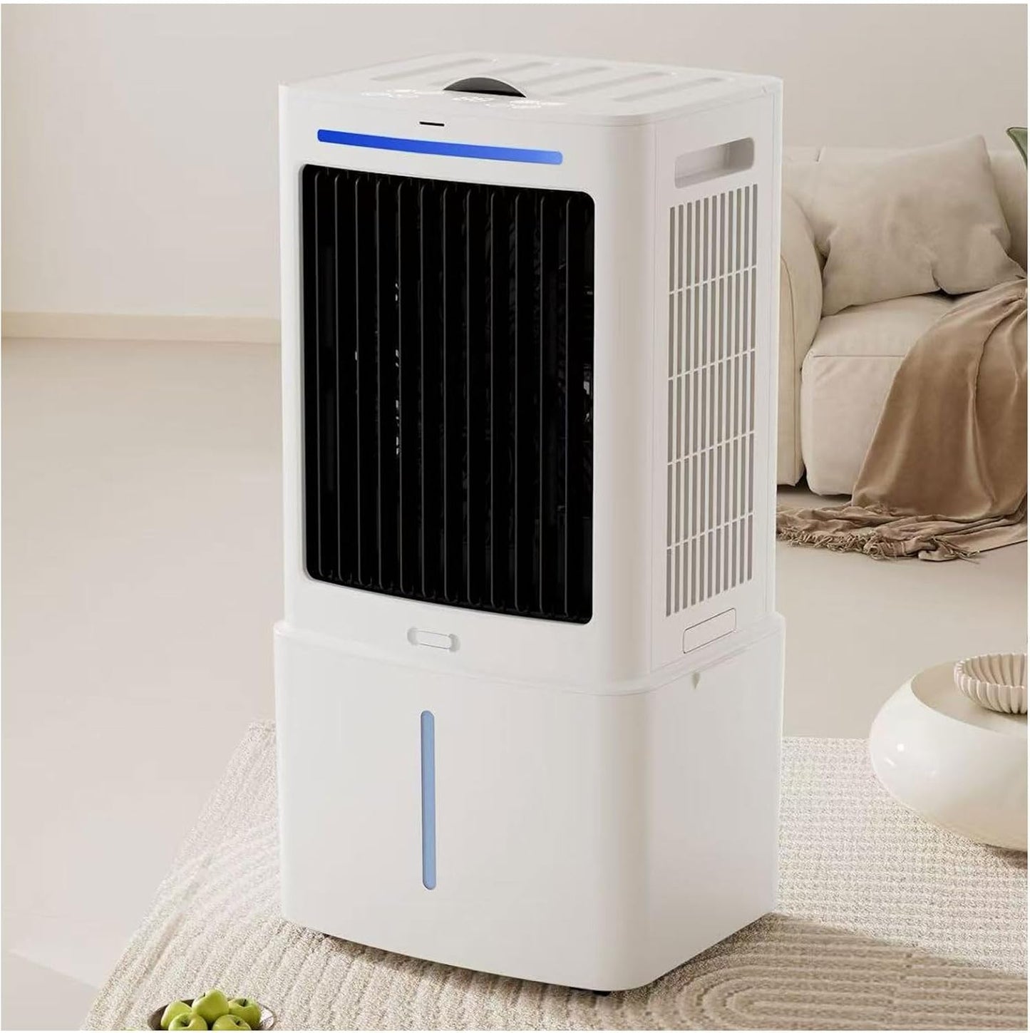  Rafraîchisseur D'Air, 3 Vitesses, Climatiseur Mobile Avec Télécommande, Avec 12L Réservoir Amovible, Minuterie 1-12h, Oscillation 60°, Silencieux Climatiseur Portable Pour Camping Chambre Cuisine