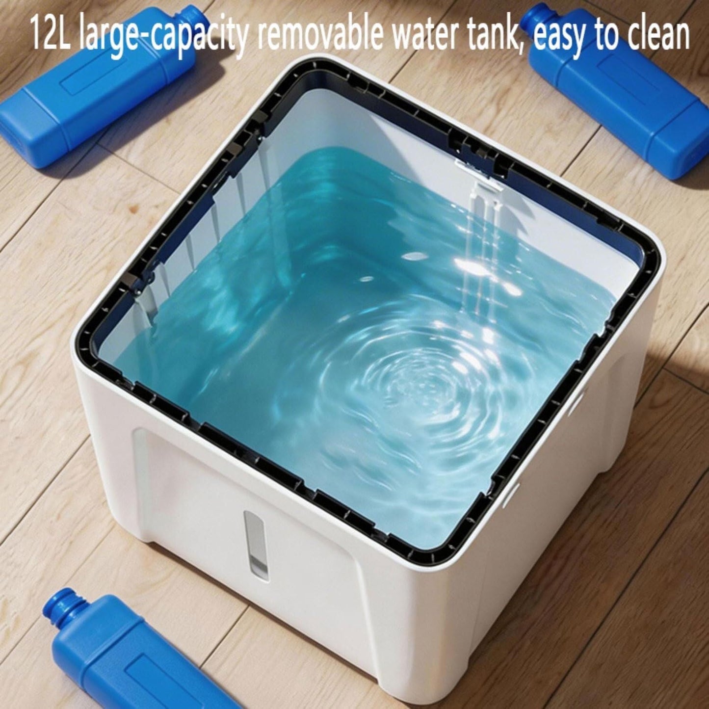  Refroidisseur à évaporation Mobile - Réservoir D'eau De 12 L - Refroidisseur D'air Silencieux Avec Refroidissement à Eau - 3 Vitesses - Débit D'air 180 M³/h - Pour Chambre à Coucher, Salon Et Bureau