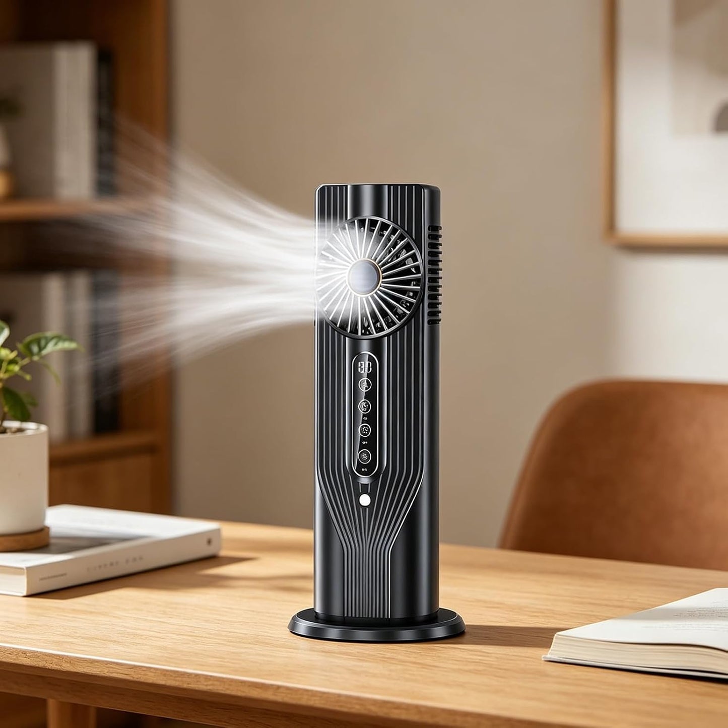  Climatiseur Mobile Sans Évacuation, Rafraichisseur D'Air Silencieux, Ventilateur Colonne Sans Lame, Climatiseur Portable Pour Chambre, Ventilateur De Table, Refroidisseur D'Air Gris Argent